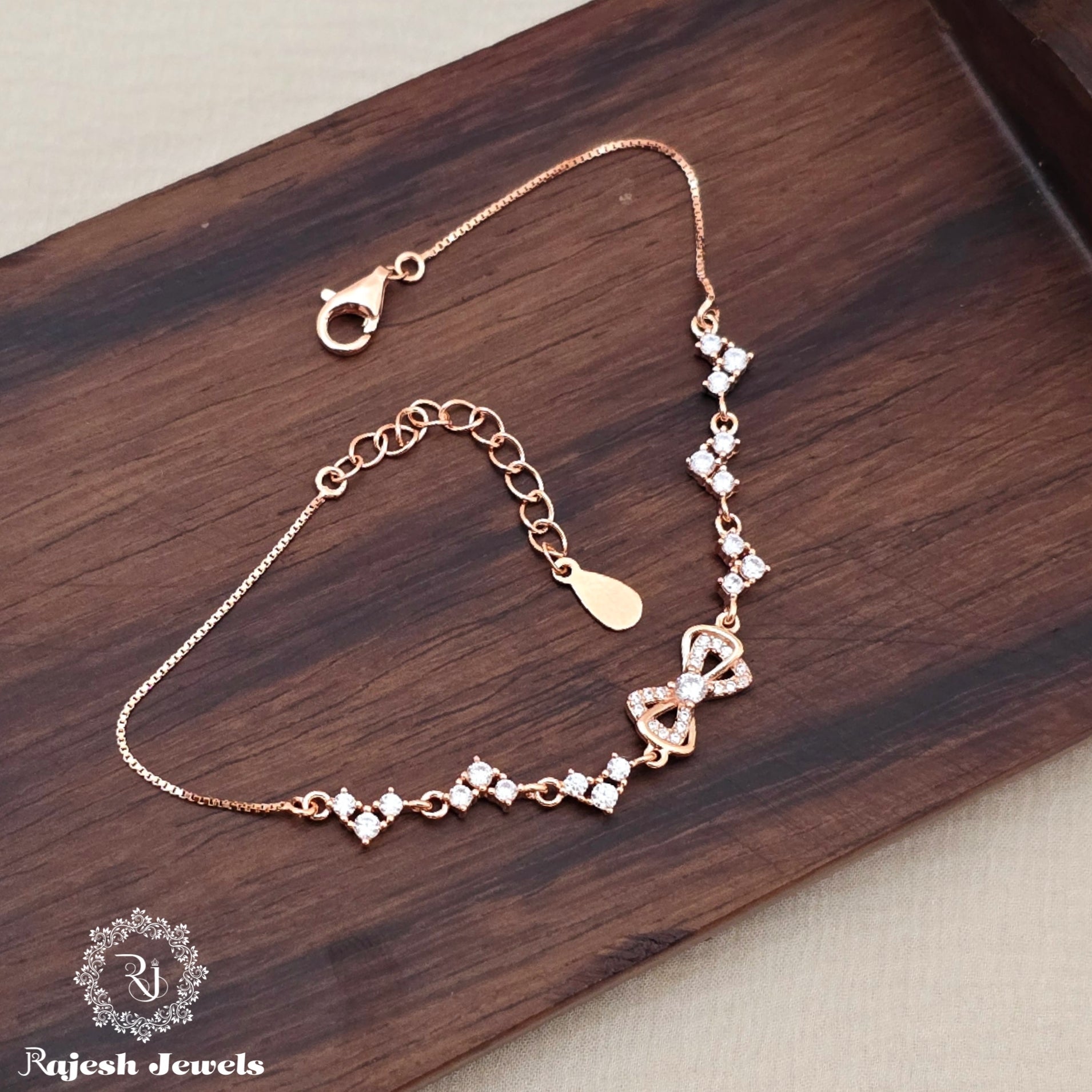Alluring Cz Rosegold Ladies Bracelet