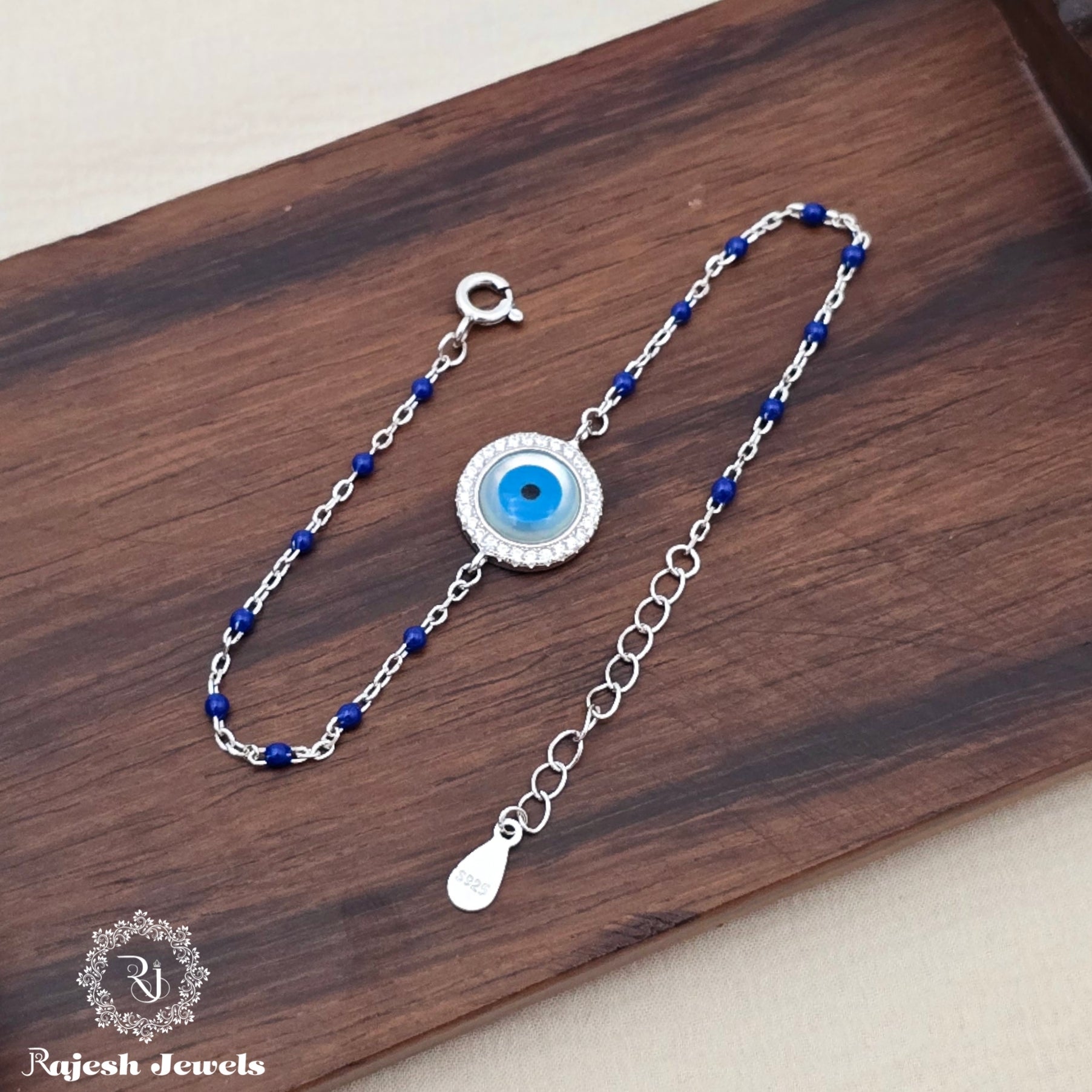 Pleasing Blue Beads Evil-eye Bracelet