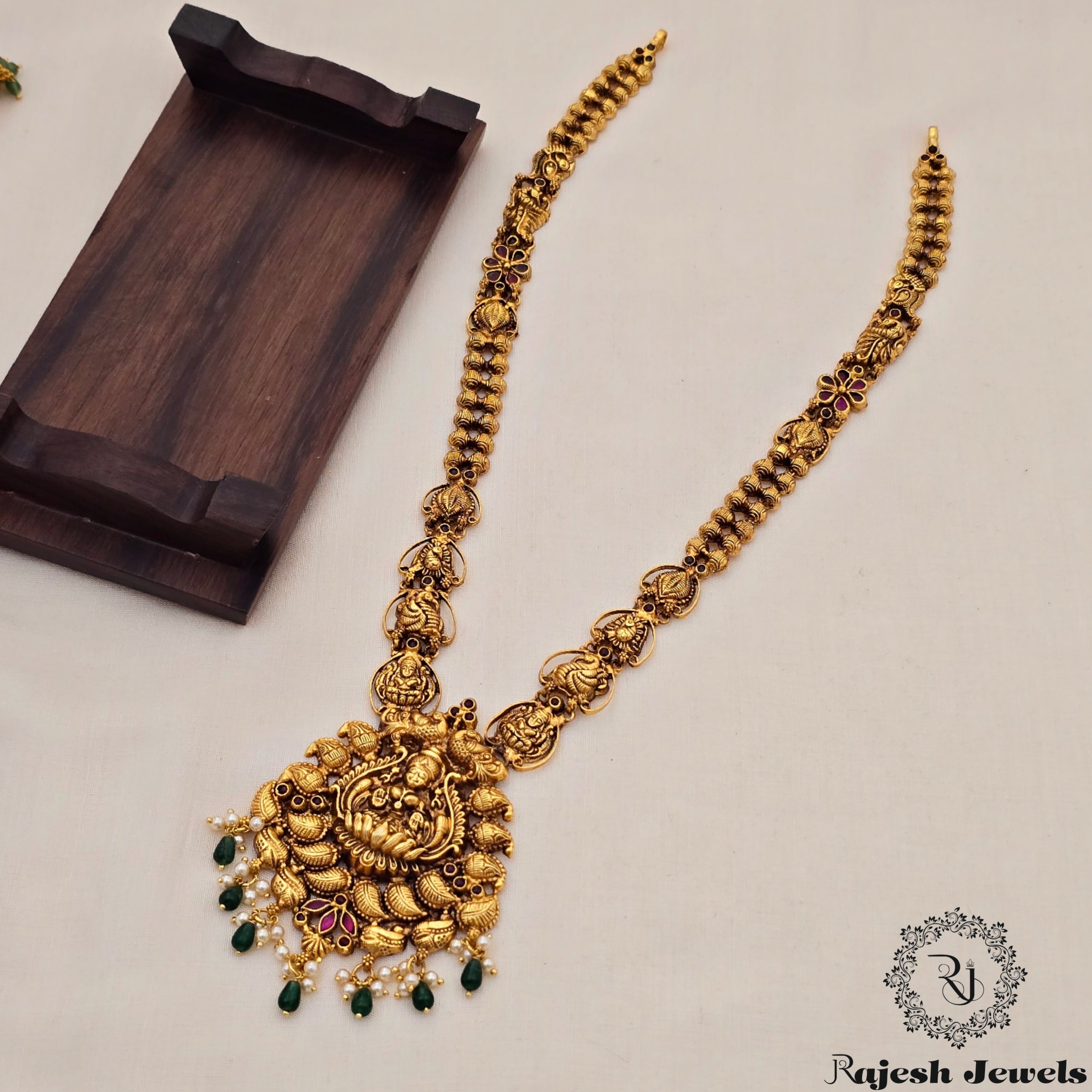 Graceful Silver Gold Plated Antique Finish Patti Long Haram