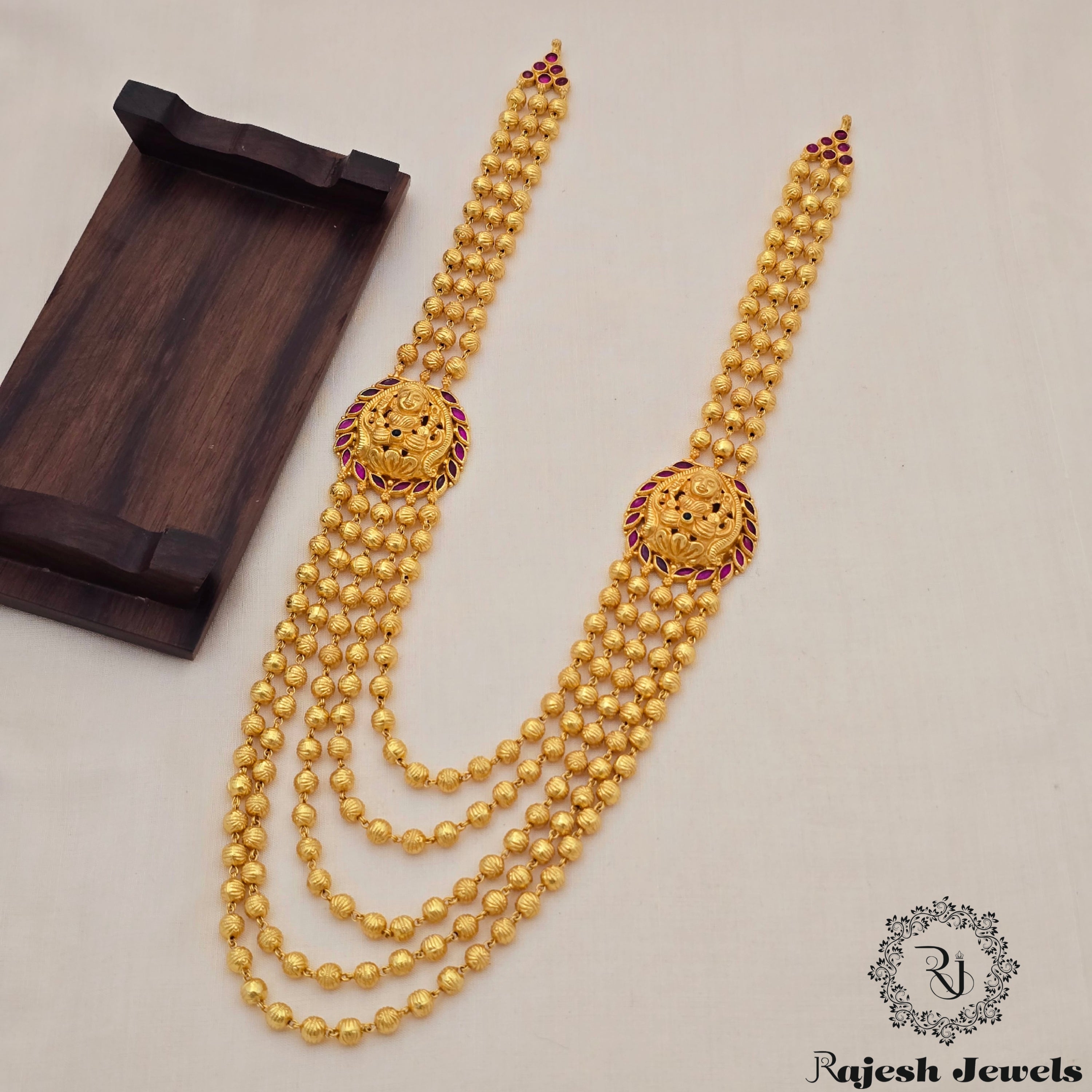 Magnificent Mohanmala Silver Gold Plated Long Haram