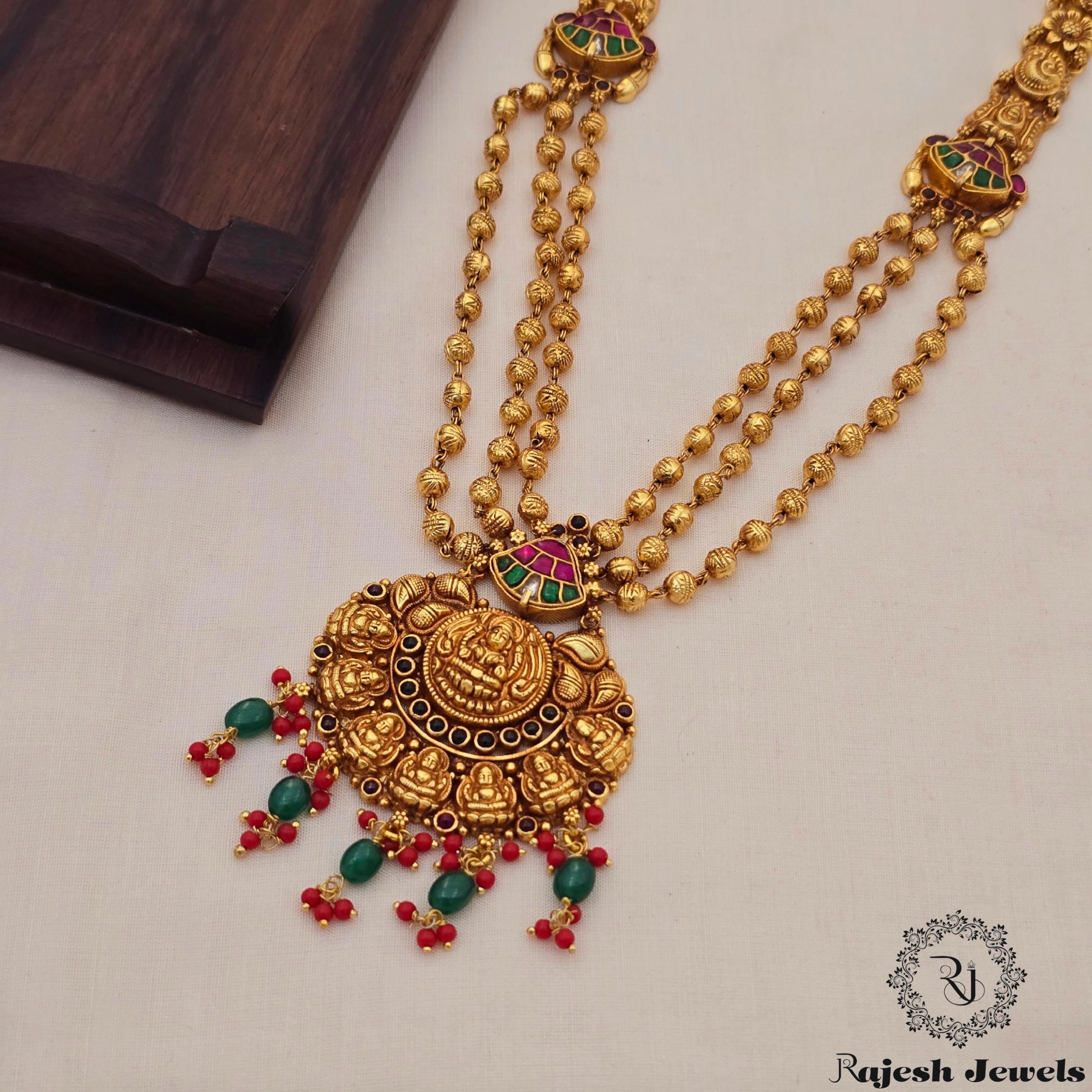 Wonderful Antique Finish Mohanmala Layered Long Haram