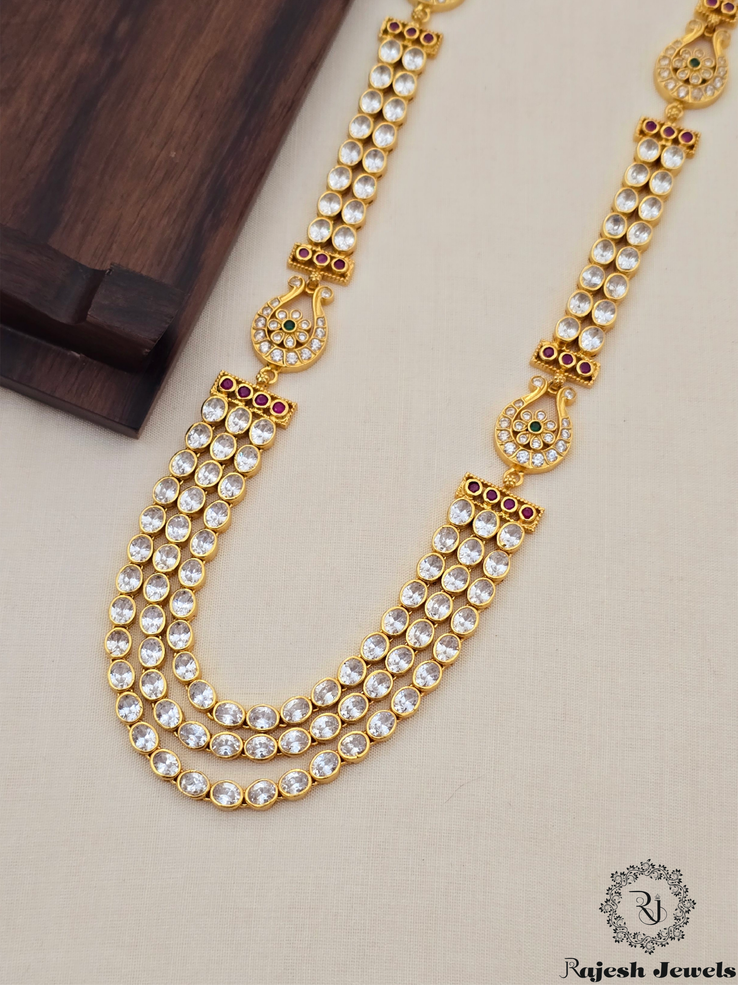 Shimmering Cz Triple Layered Long Haram