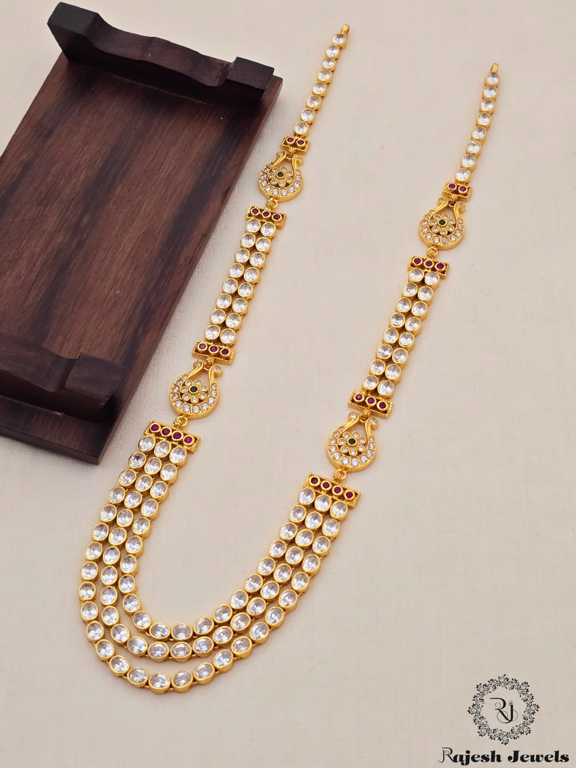 Shimmering Cz Triple Layered Long Haram