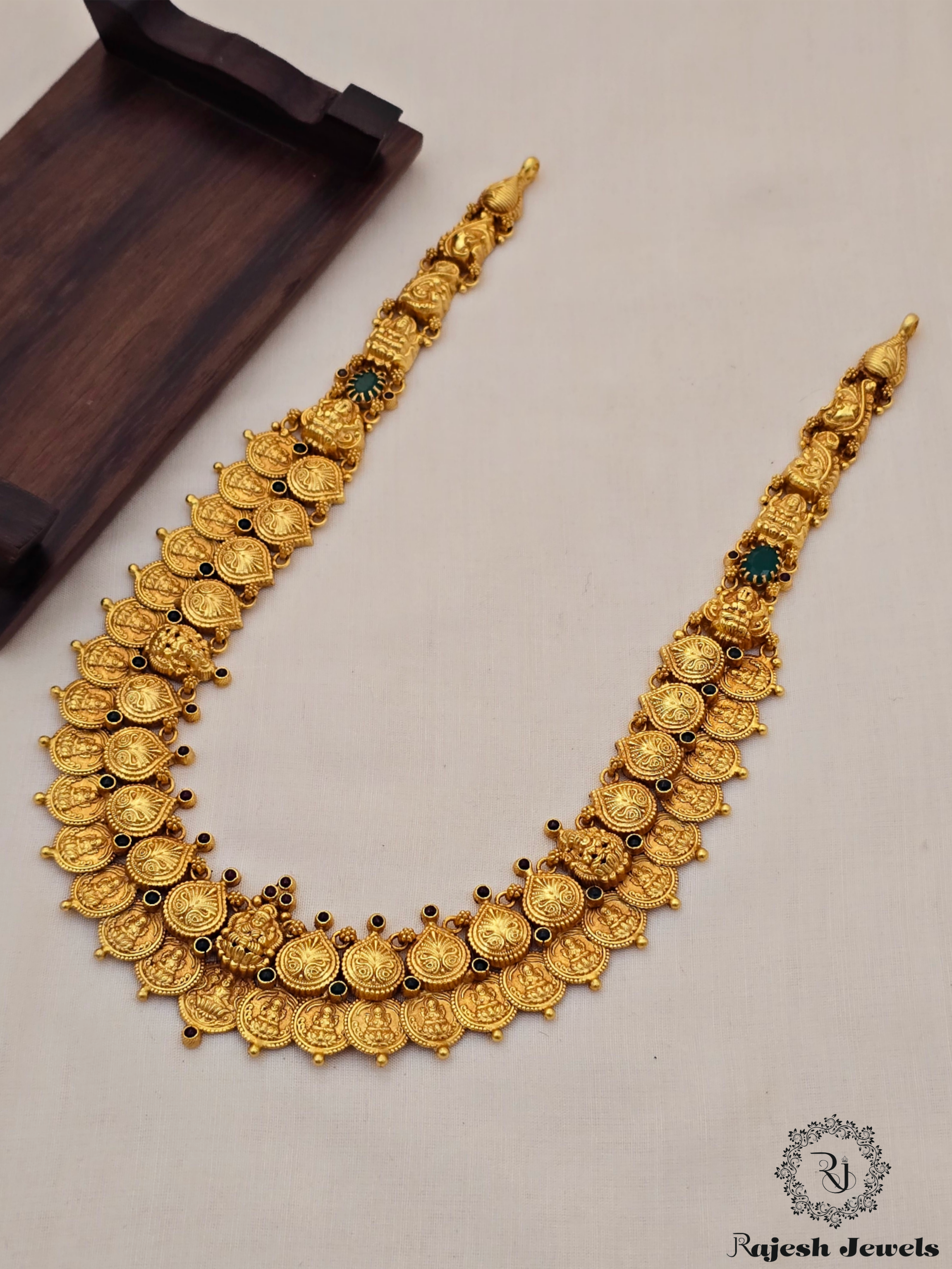 Enlightening Lakshmi Kasu Antique Long Haram