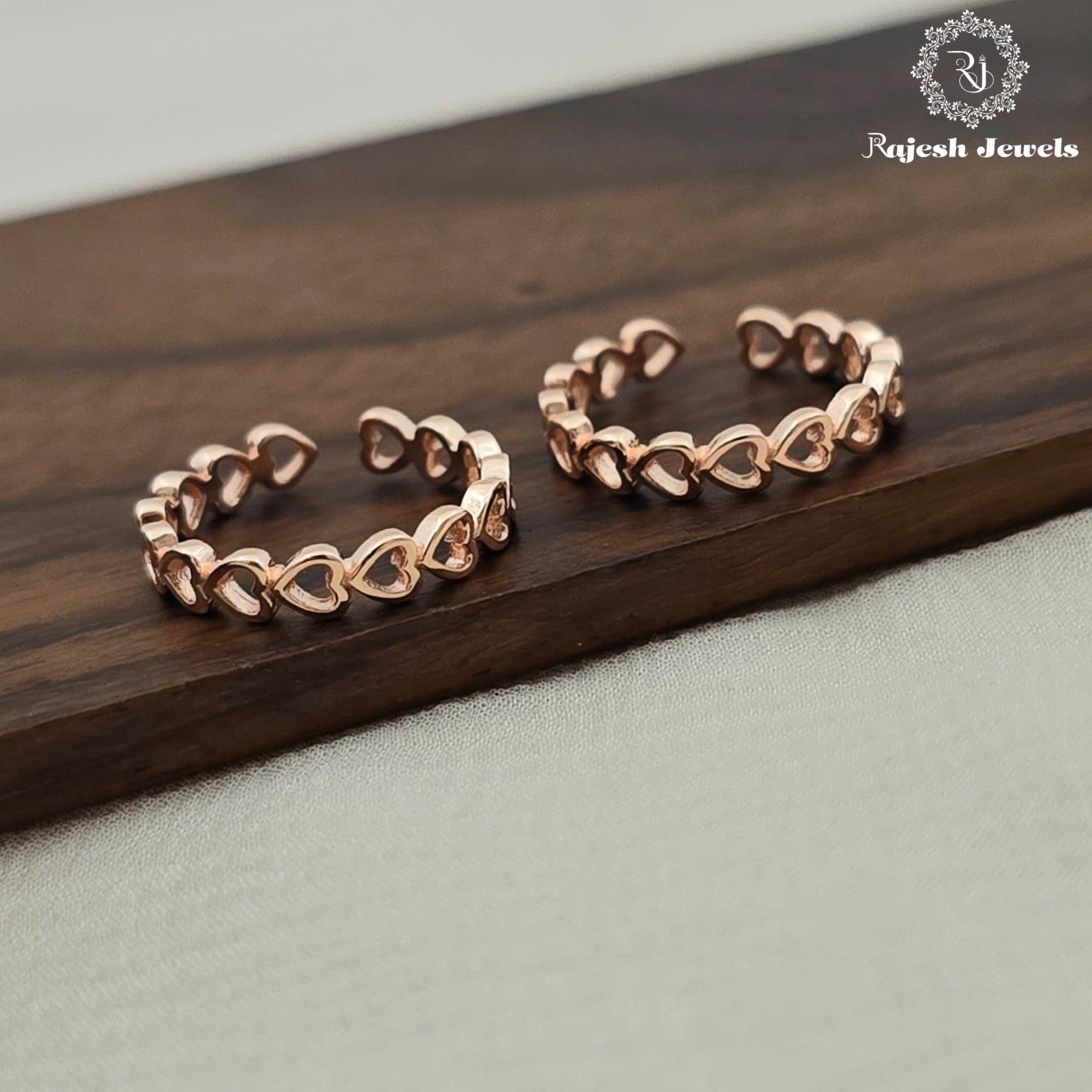 Classy Little Hearts Rosegold Toerings