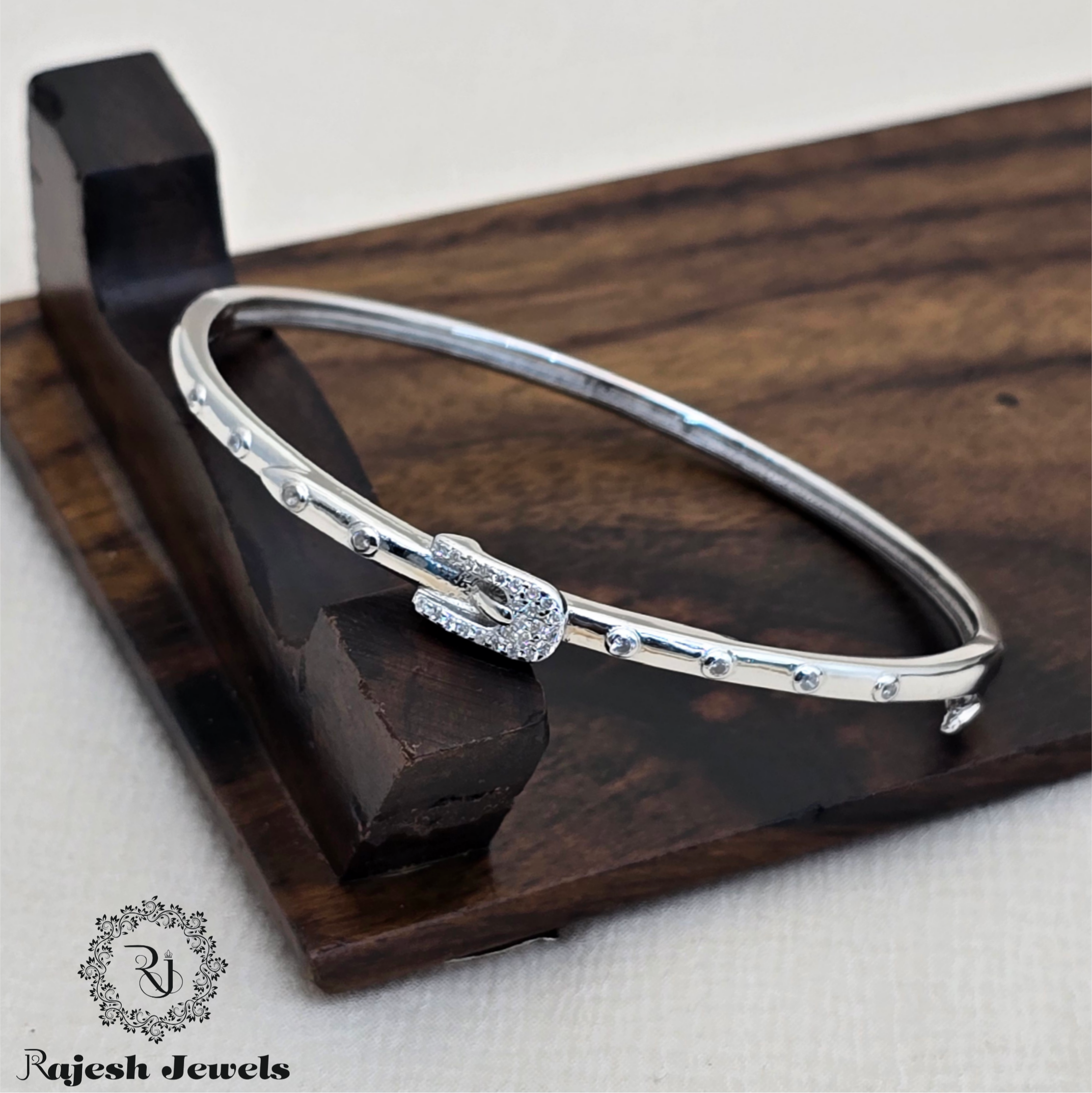 Attractive Cz Sleek Hand Kada