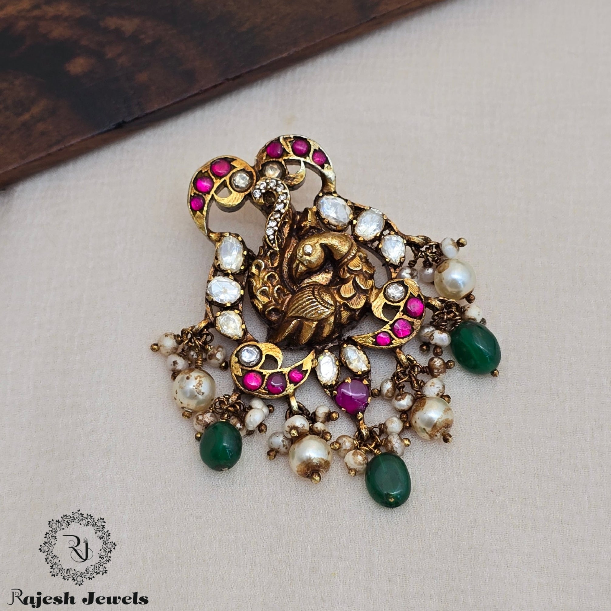 Lavishing Peacock Moissoanite Silver Pendant