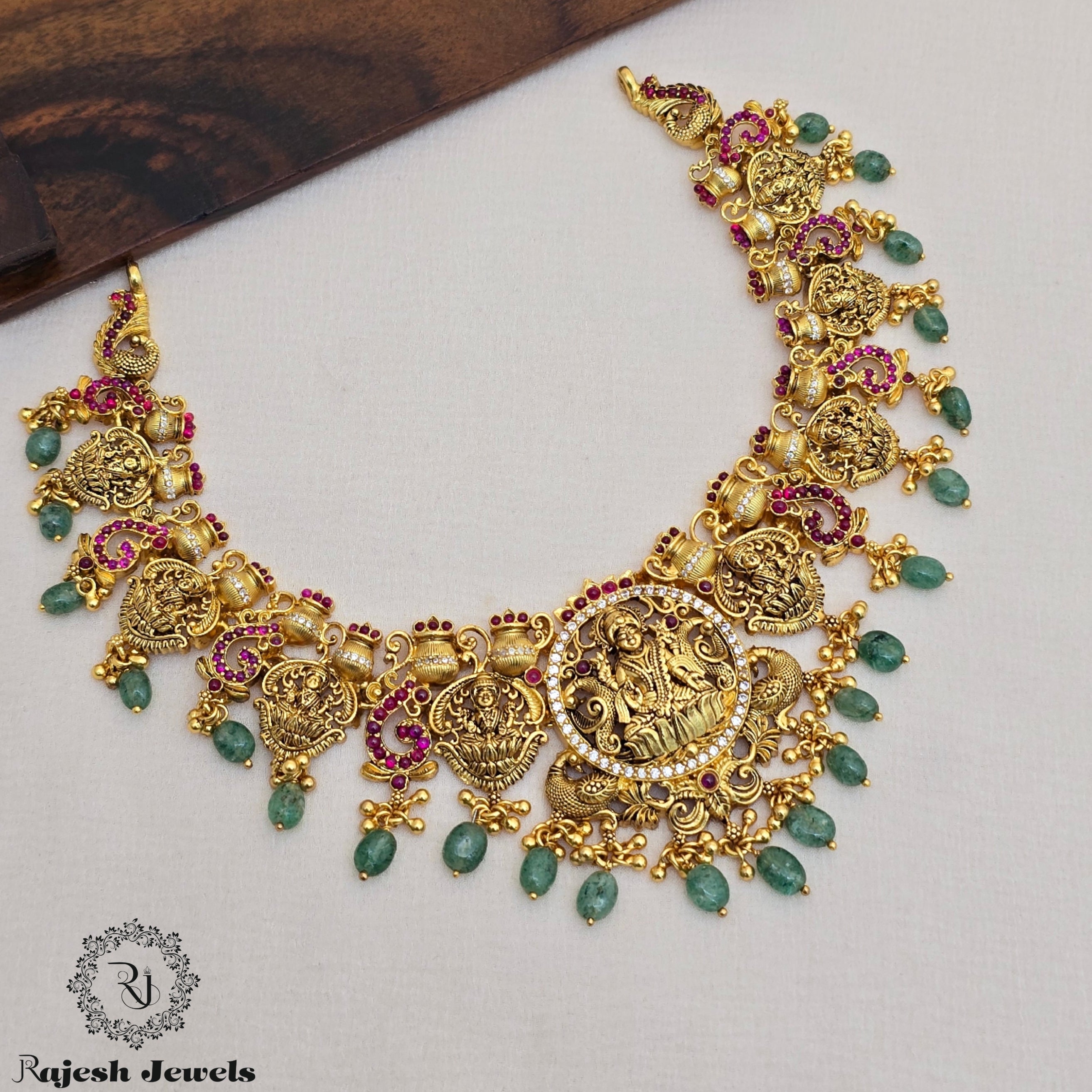 Artistic Astalakshmi Temple Necklace