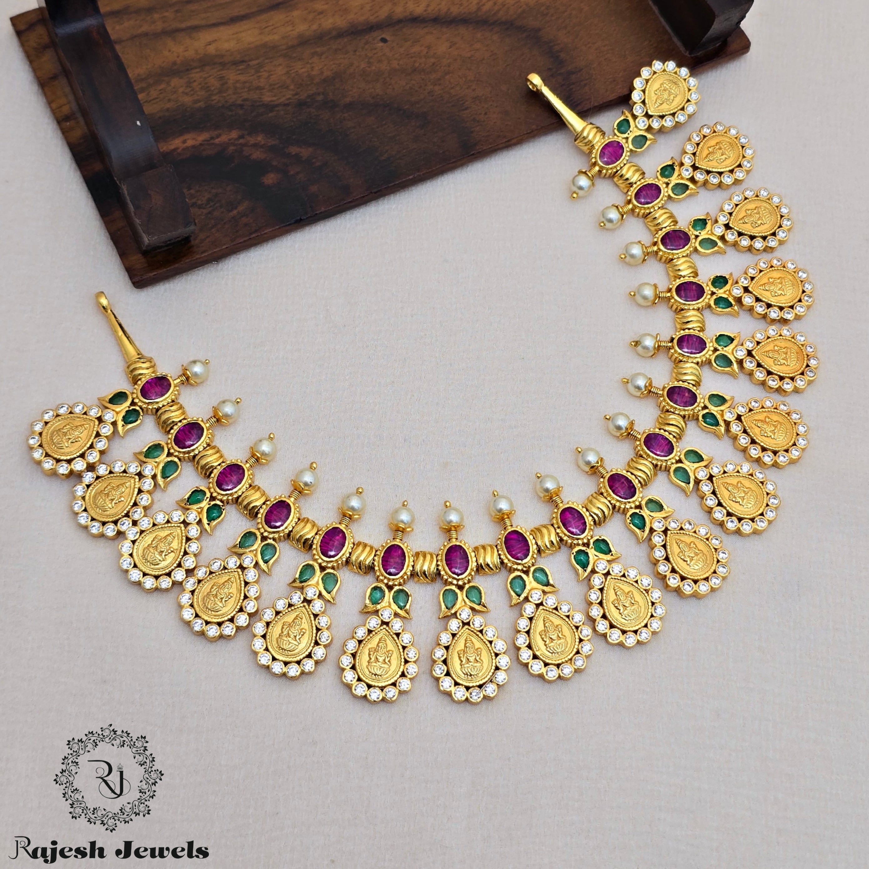 Iconic Lakshmi Coin Short Necklace Set