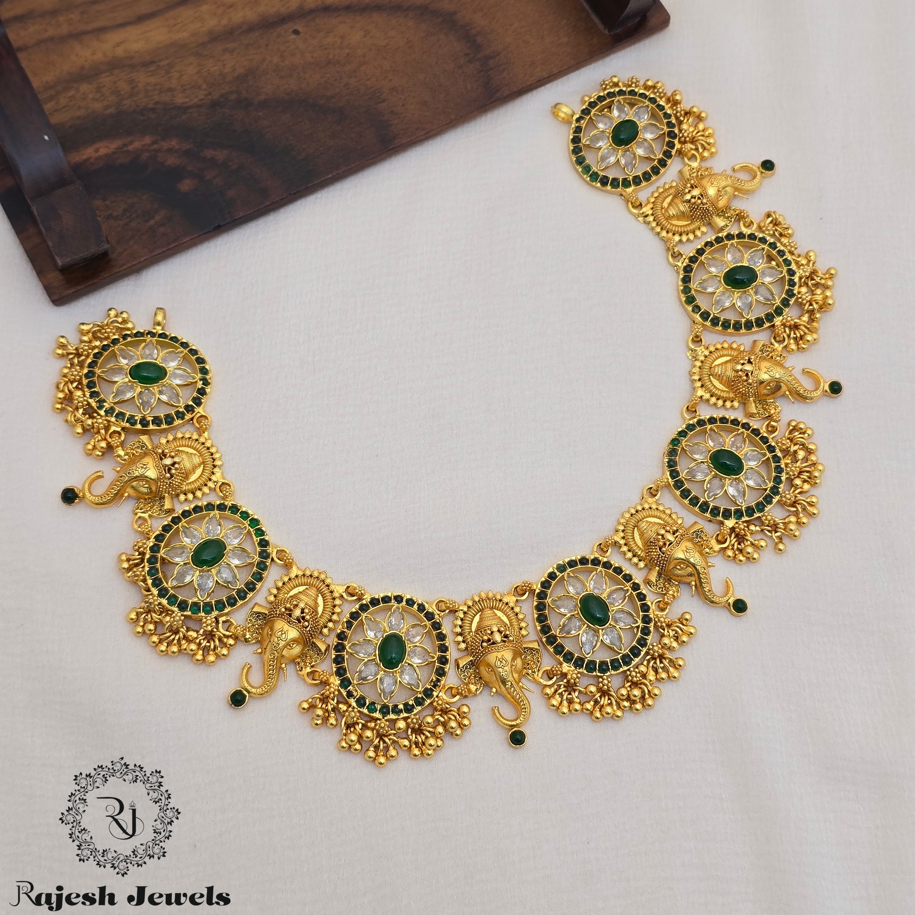 Mesmerizing Ganesha Silver Gold Plated Necklace