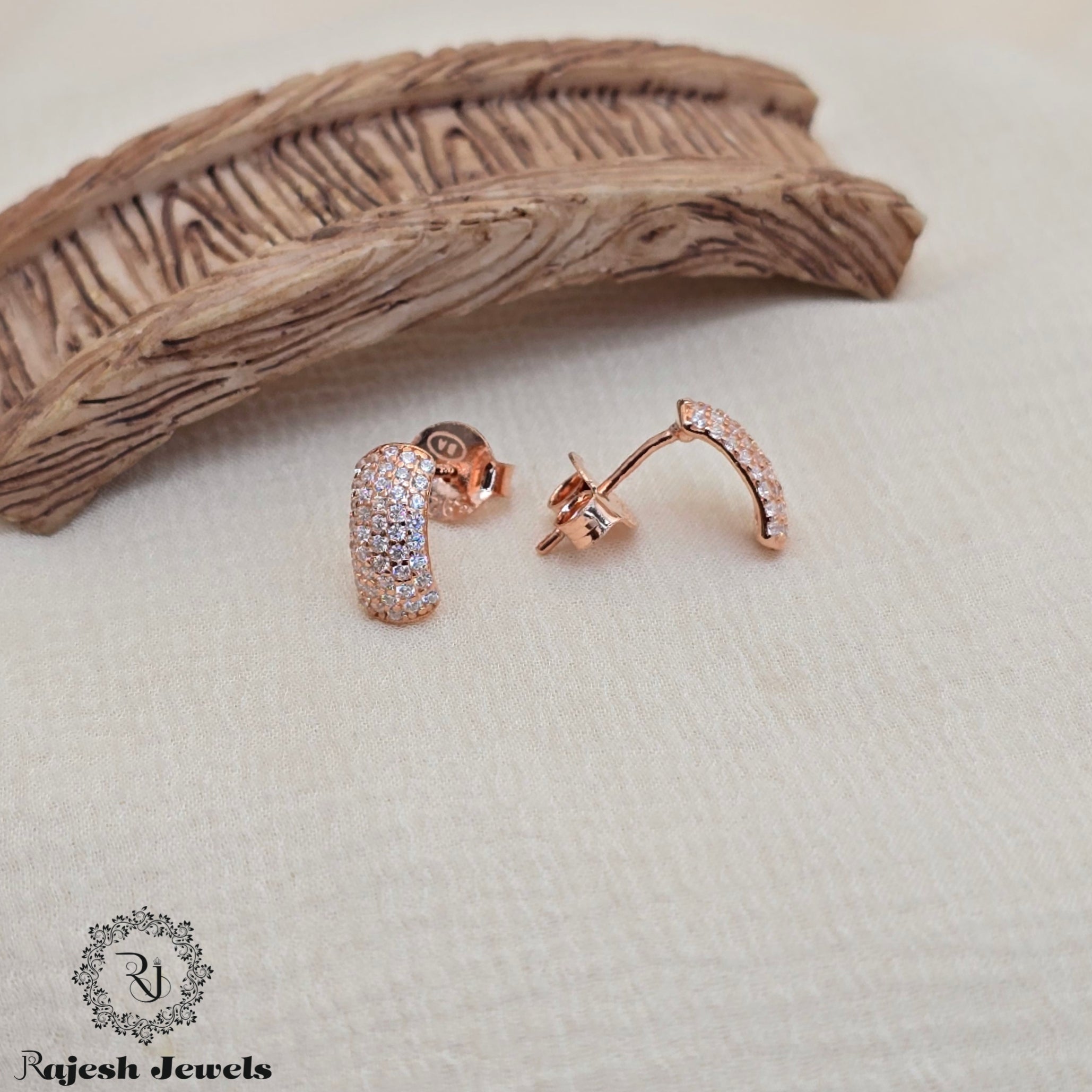 Classy Cz Half Ring Stud Earrings