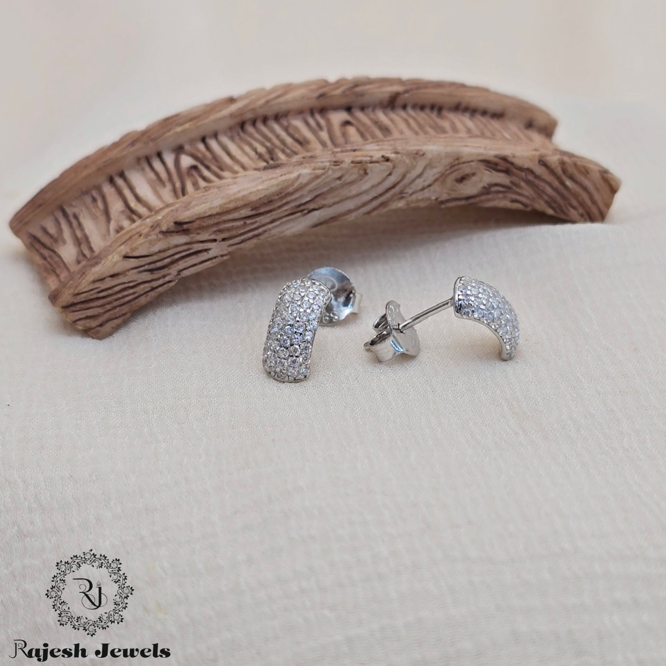 Chic Half Ring Cz Earrings