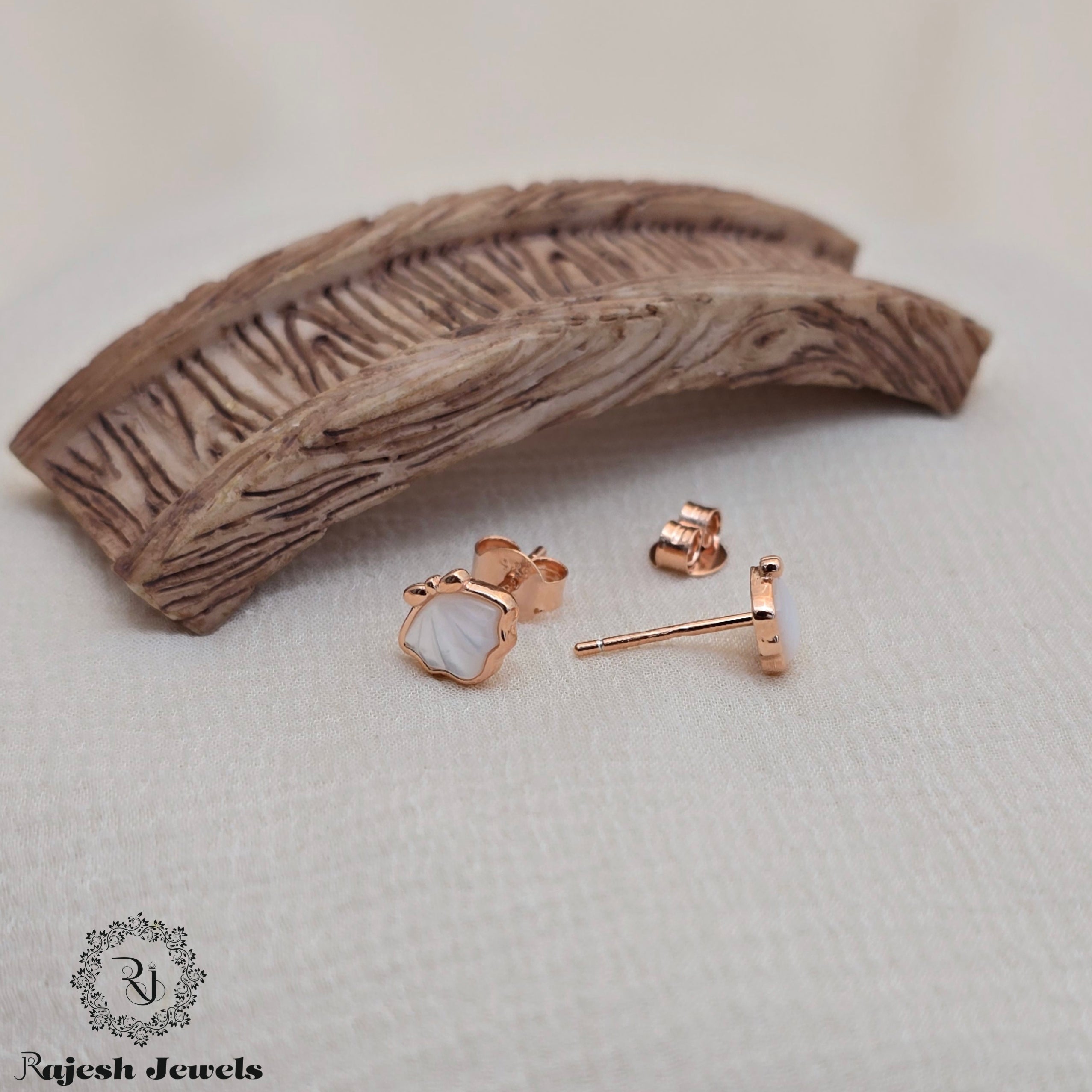 Refined Mop Rosegold Stud Earrings