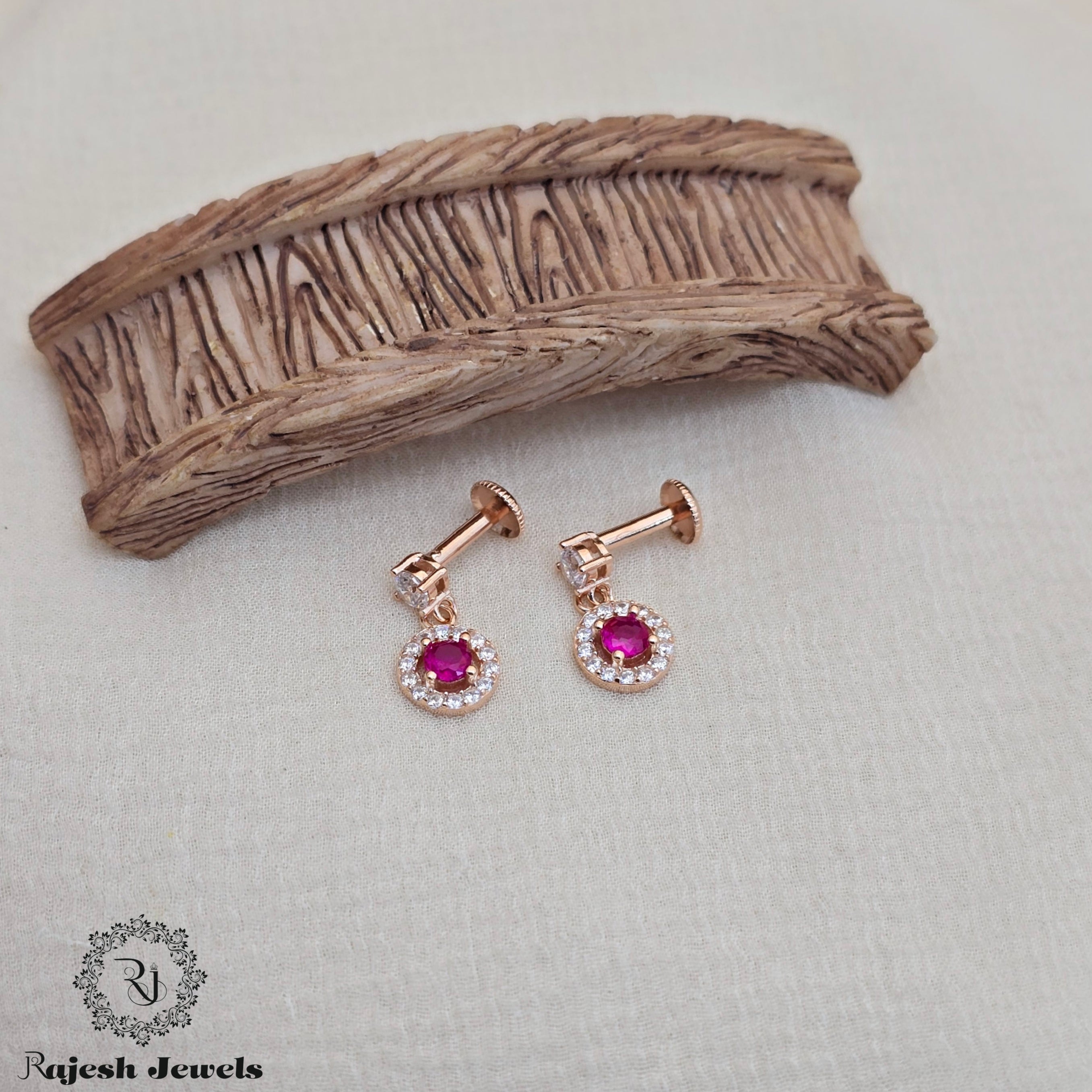 Opulent South Screw Cz Rosegold Earrings