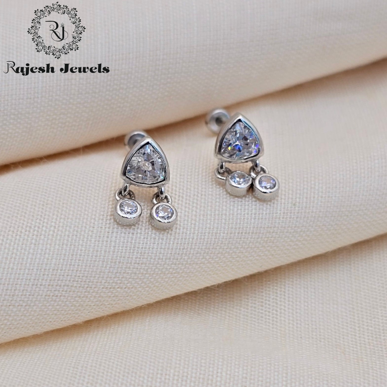 Graceful Silver Stud Earrings