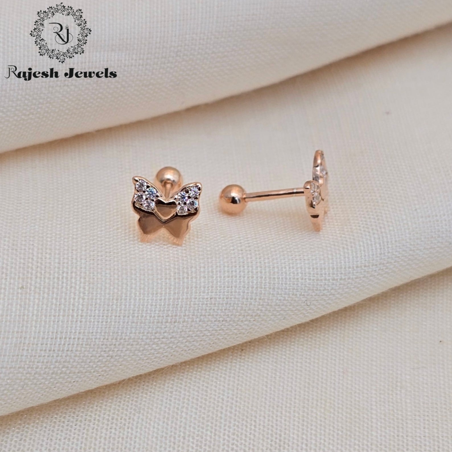 Pretty Butterfly Minimalistic Cz Stud Earrings