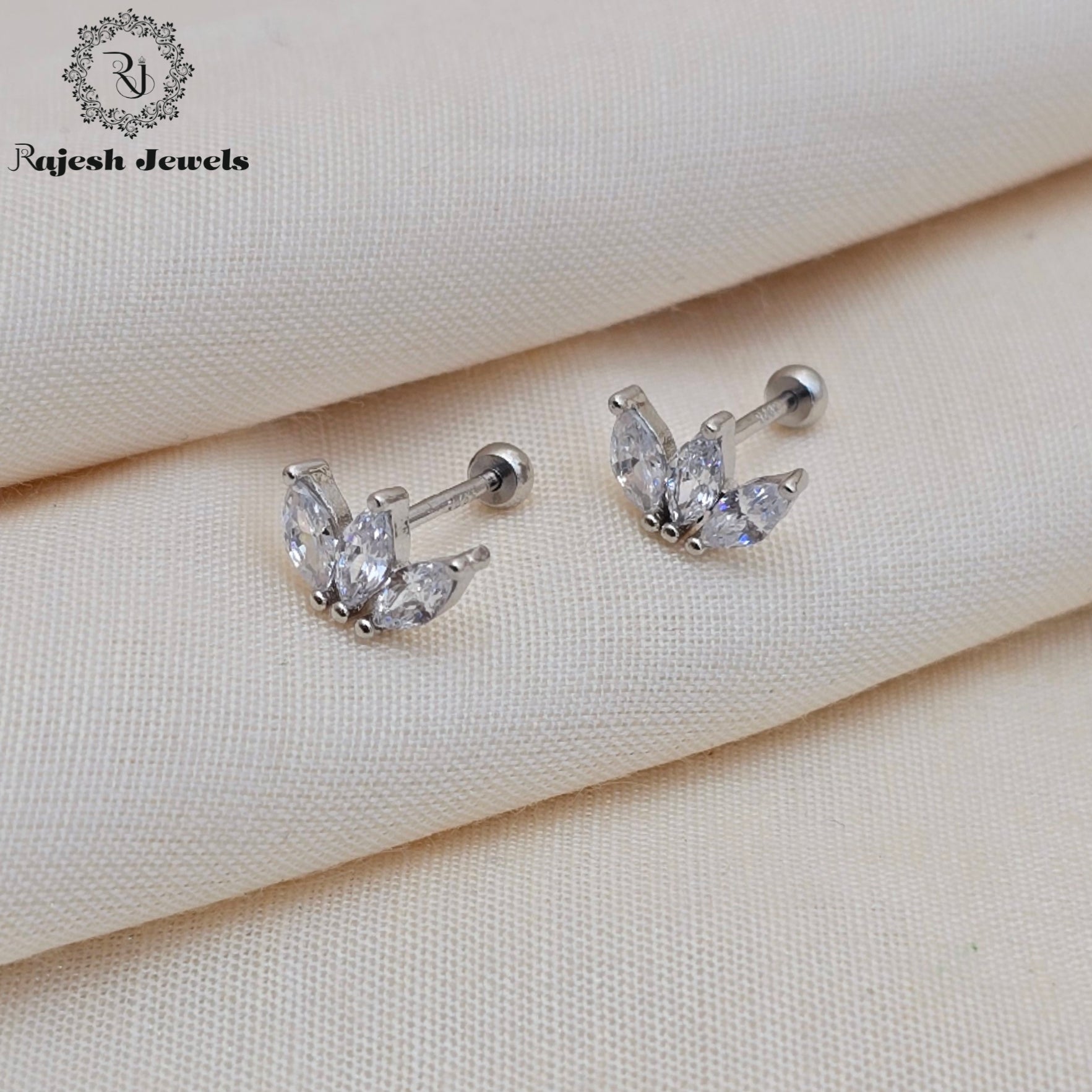 Charming Cz Silver Stud Earrings