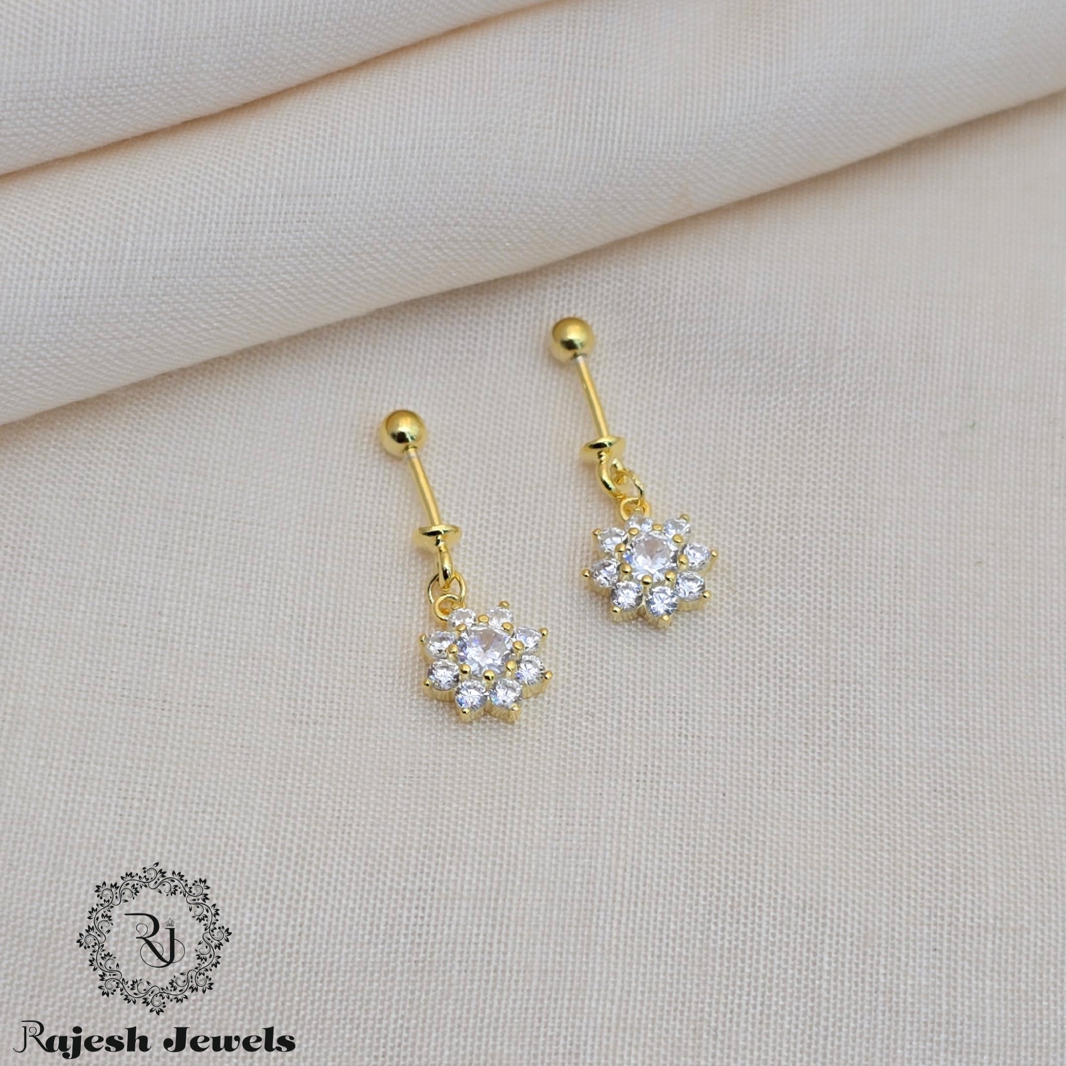 Aesthetic Cz Silver Gold Finish Bugadi Earrings