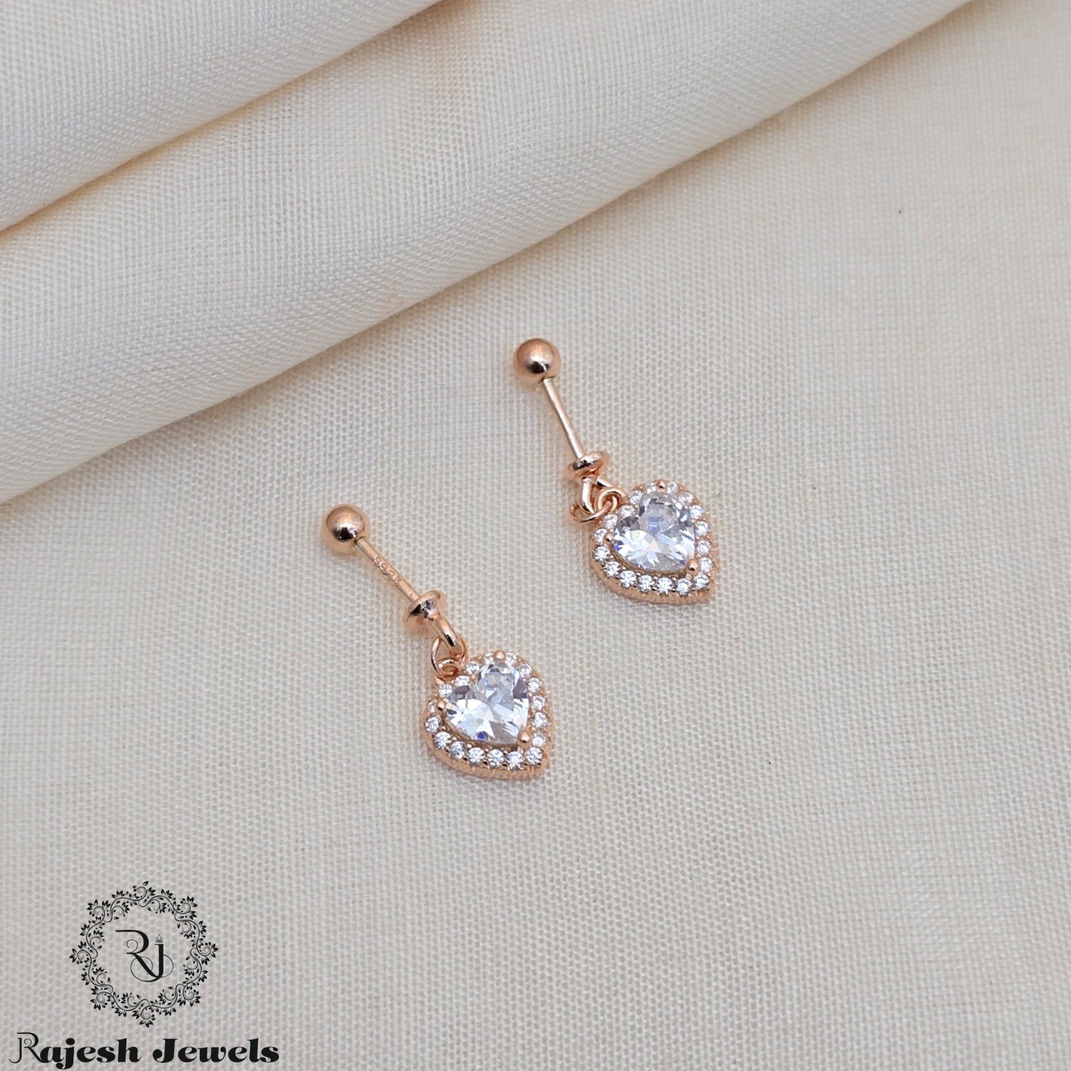 Sensational Cz Rosegold Bugadi Earrings