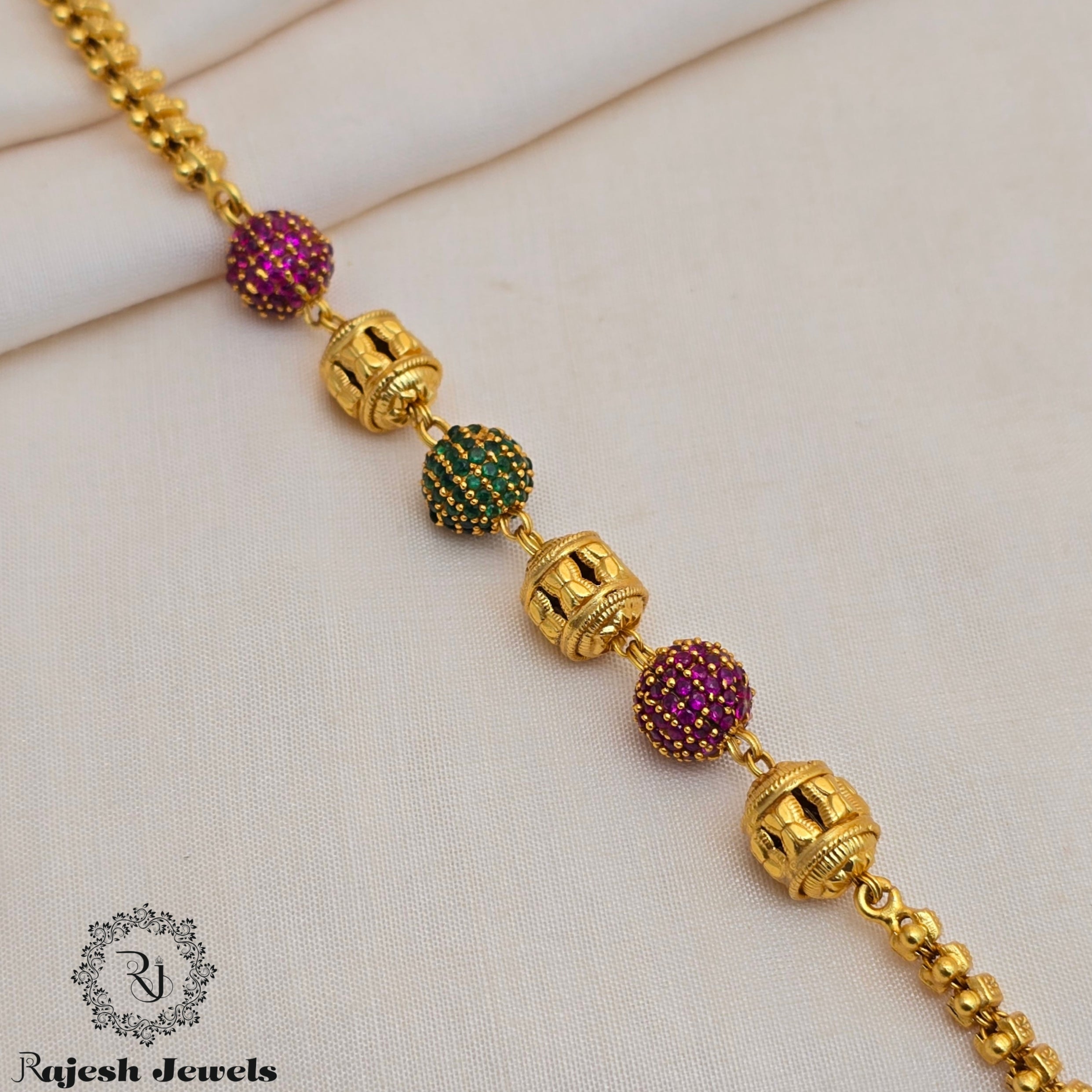 Mesmerizing Silver Gold Finish Mop Chain