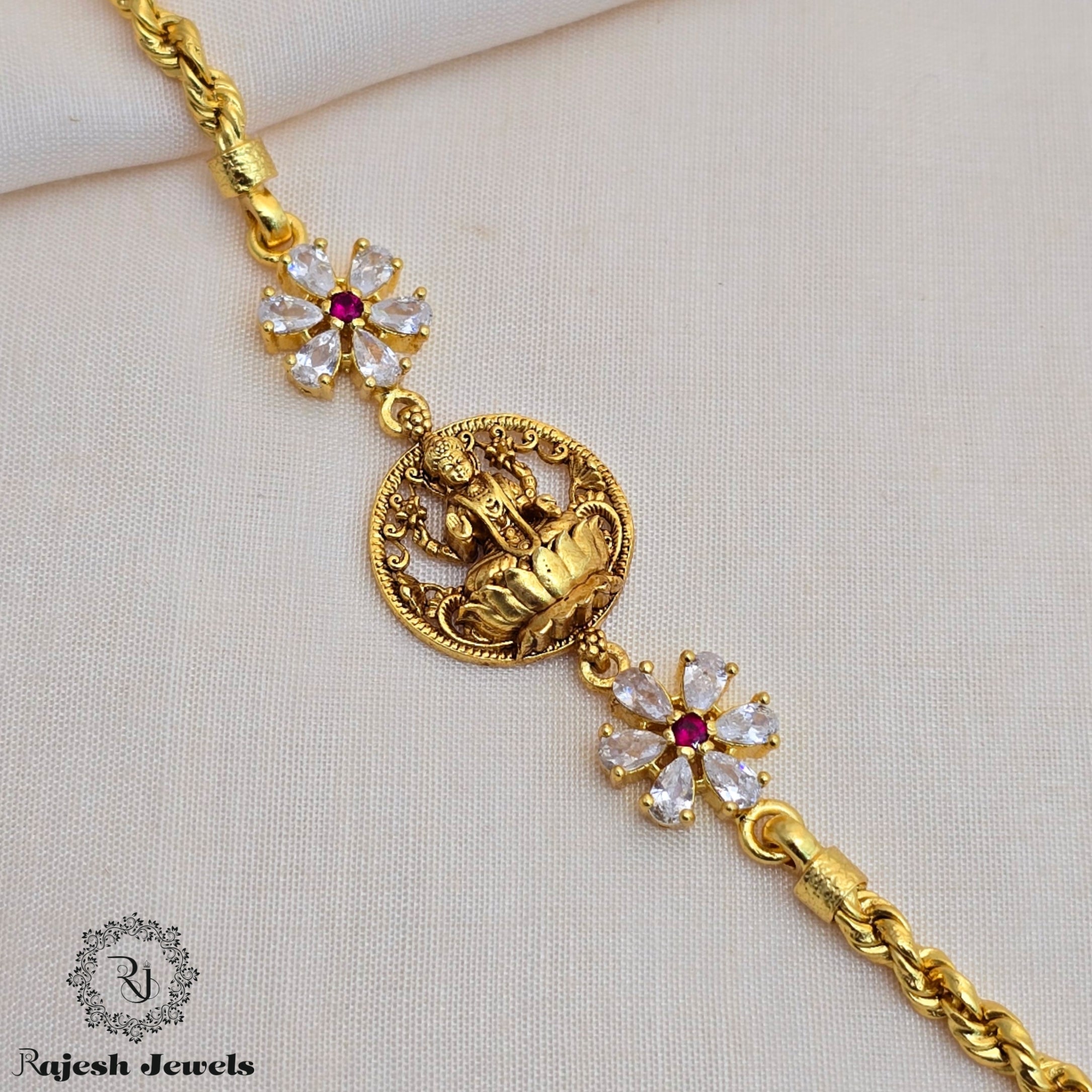 Stunning Antique Finish Mop Long Chain