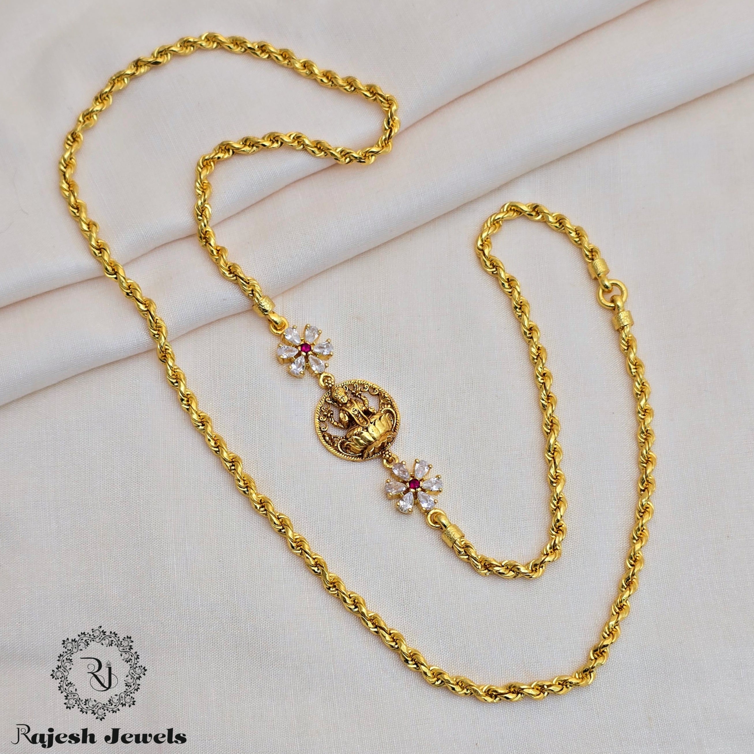 Stunning Antique Finish Mop Long Chain