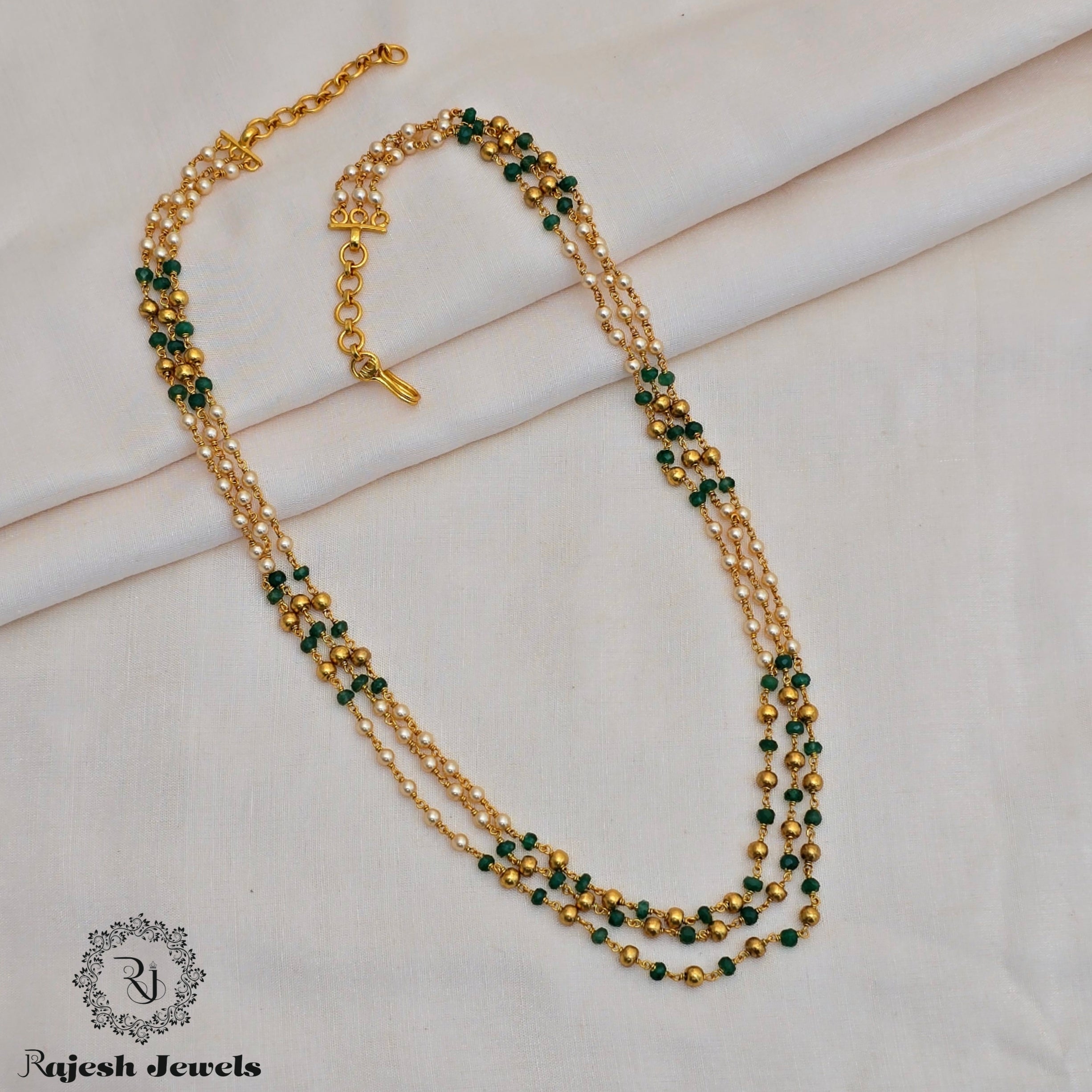 Wonderful Green Beads Layered Long Chain