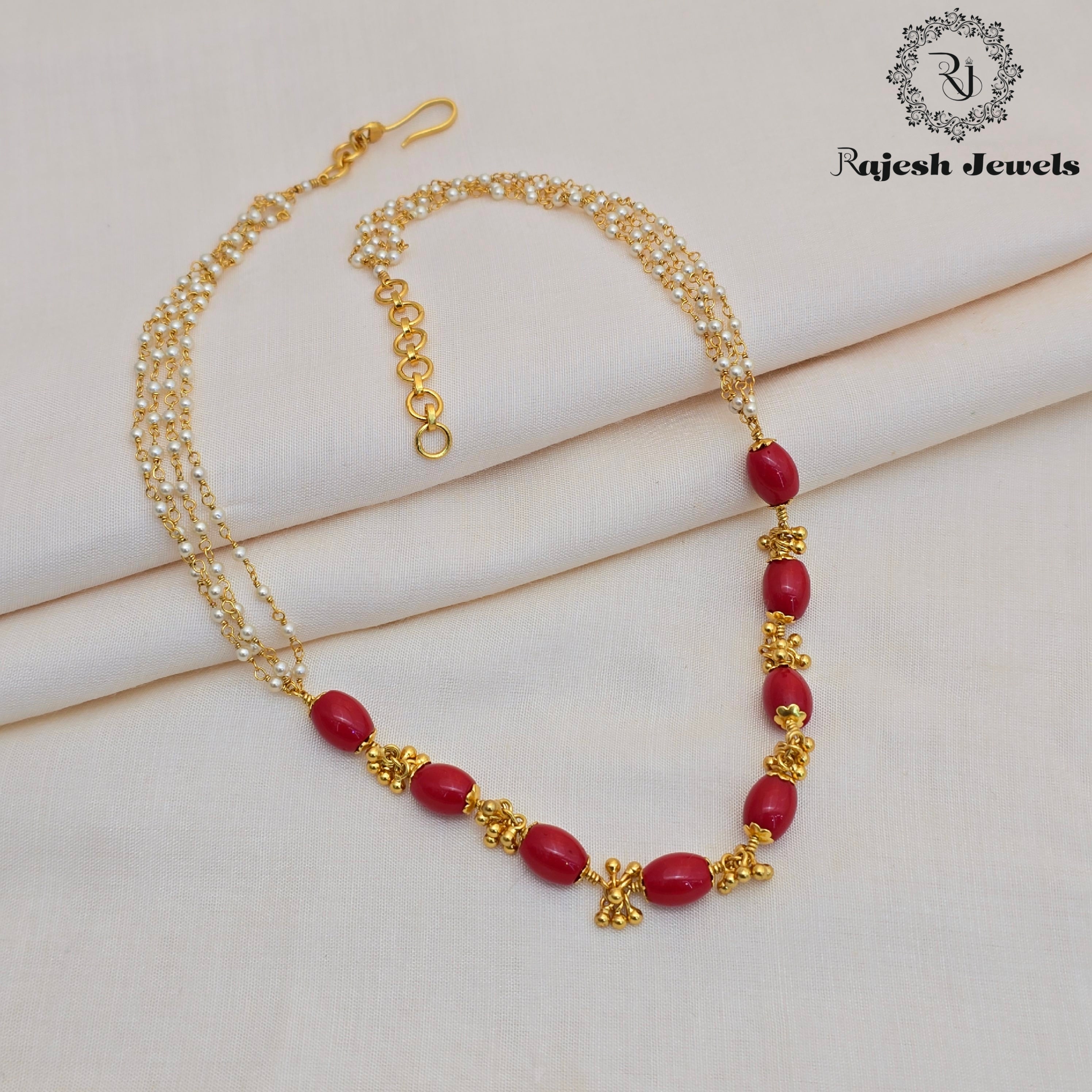 Wonderful Coral Pearl Fusion Short Necklace