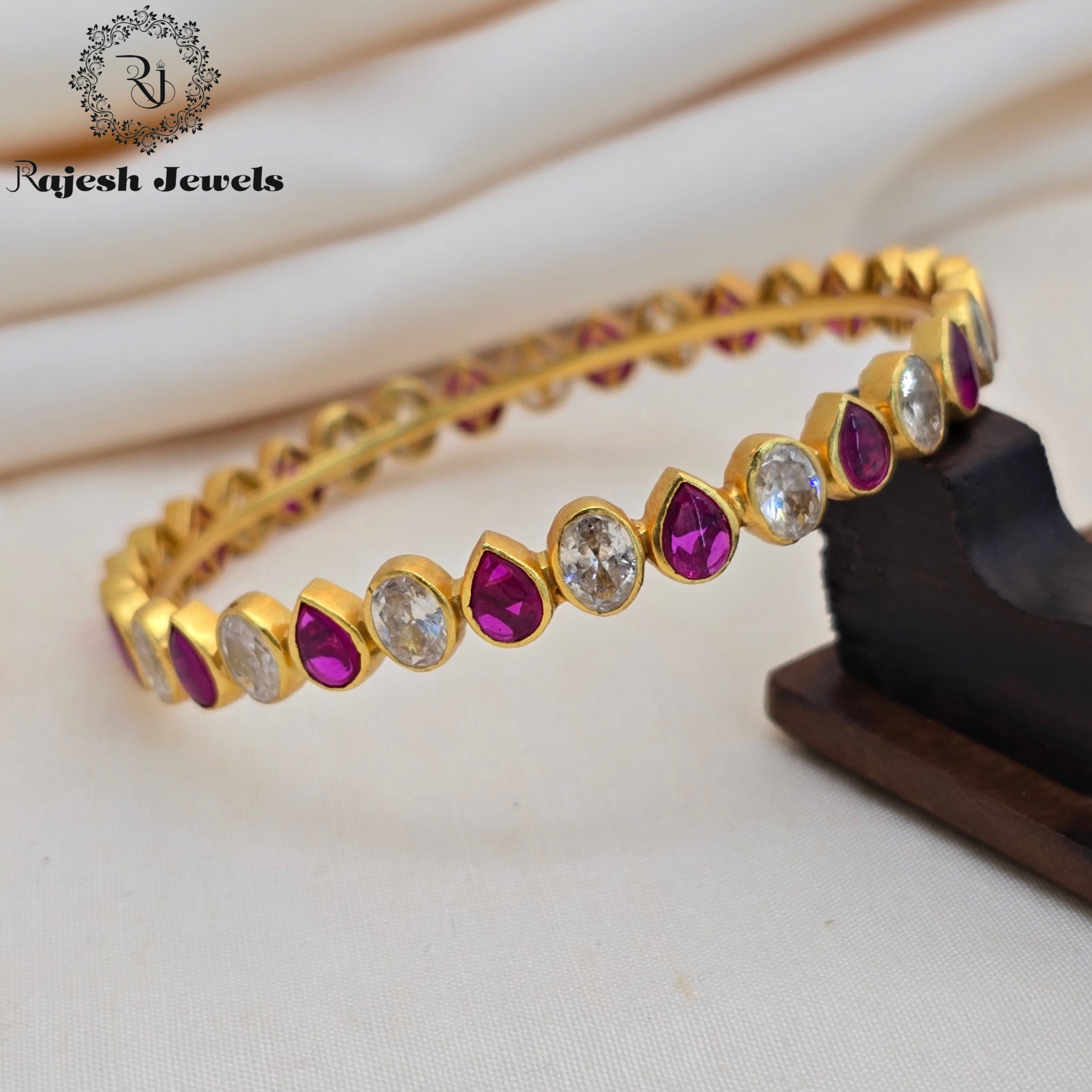 Delightful Cz Gold Plated Size 2.8 Bangle