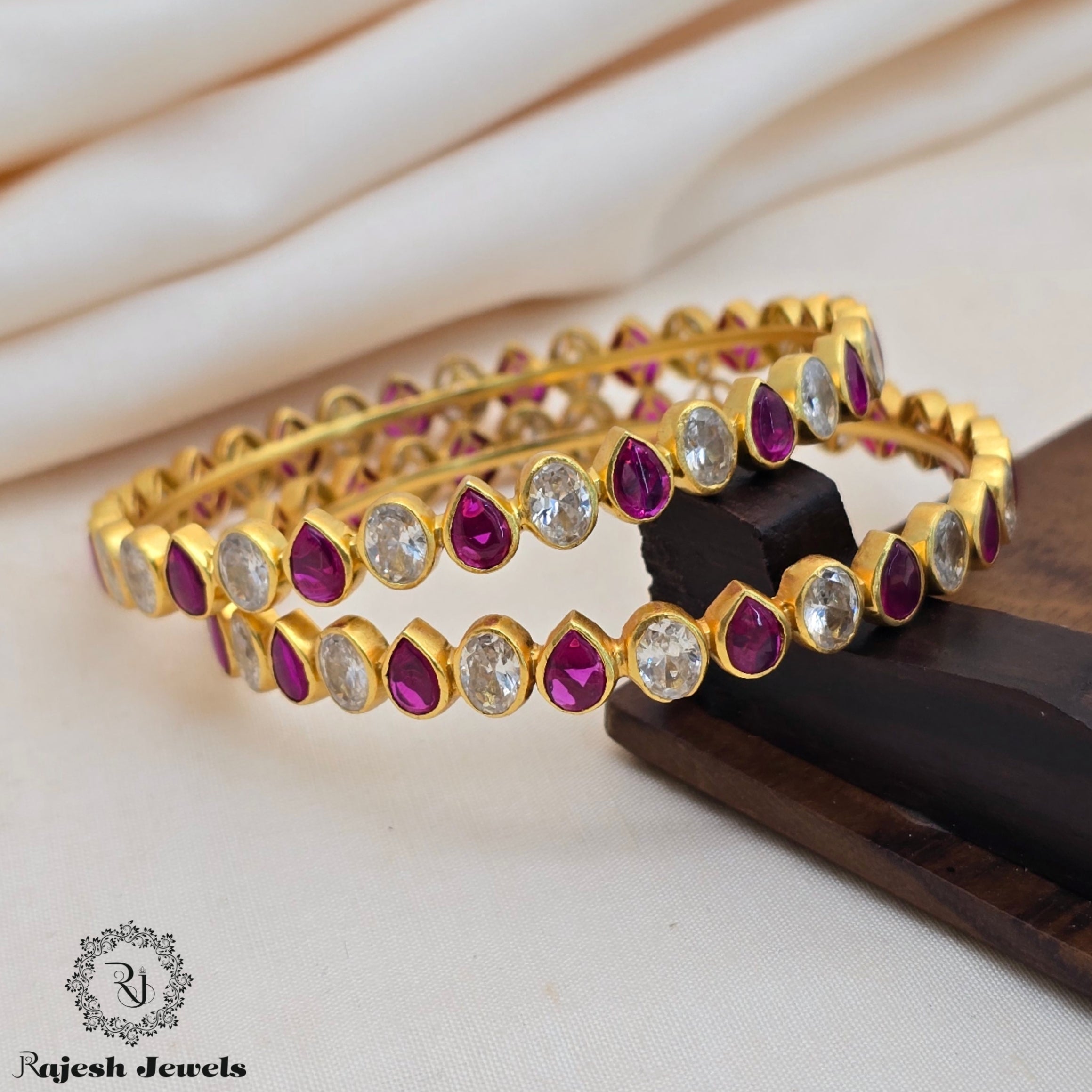 Delightful Cz Gold Plated Size 2.8 Bangle