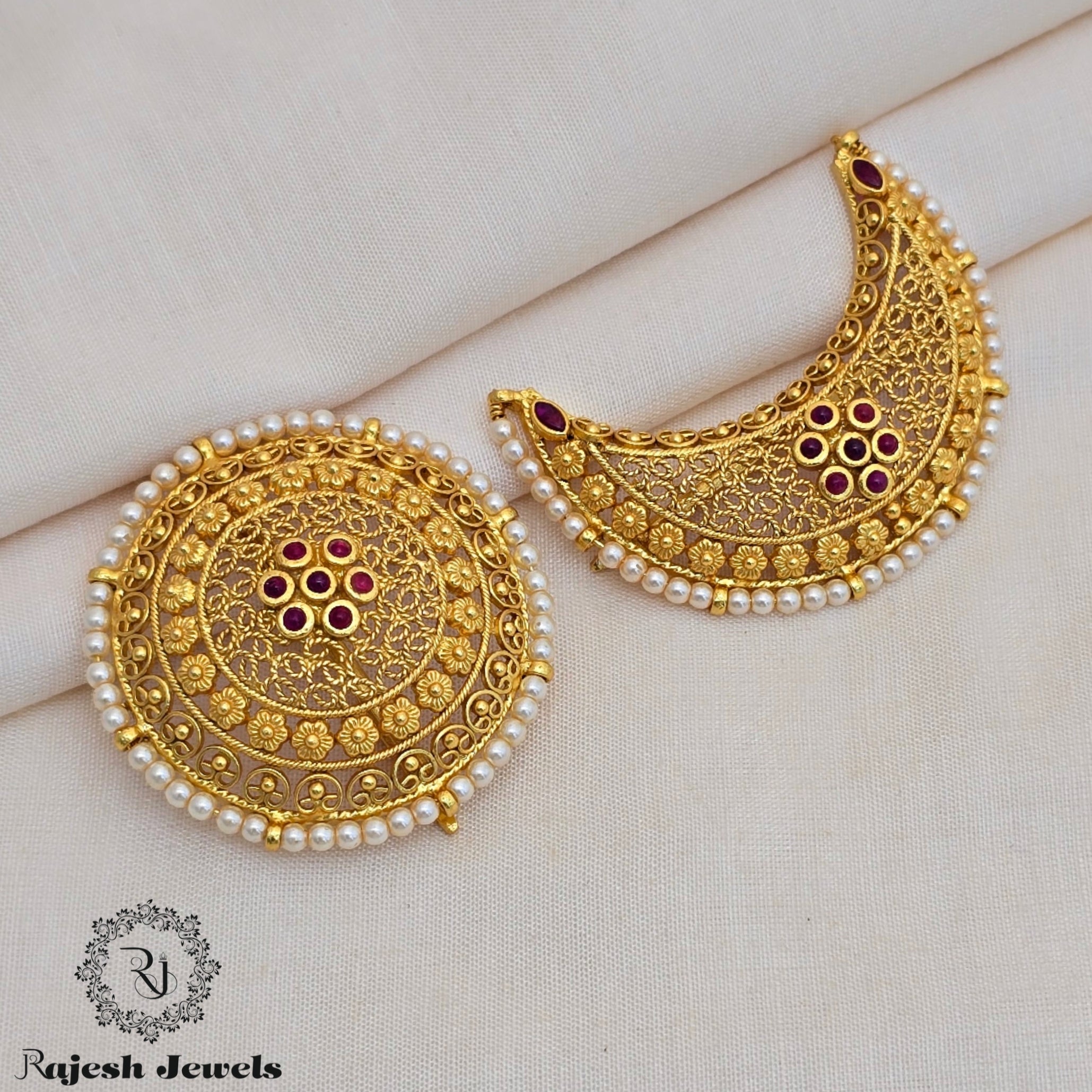 Fine Filigree Worked Sun & Moon Hair Accessories