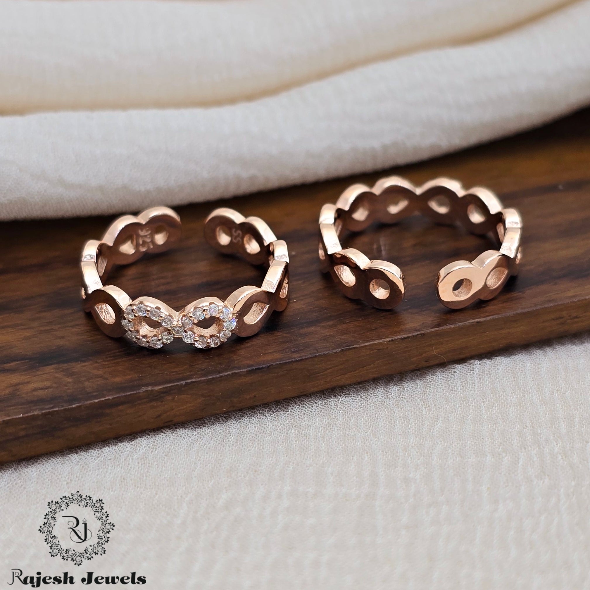 Infinite Cz Rosegold Silver Toerings