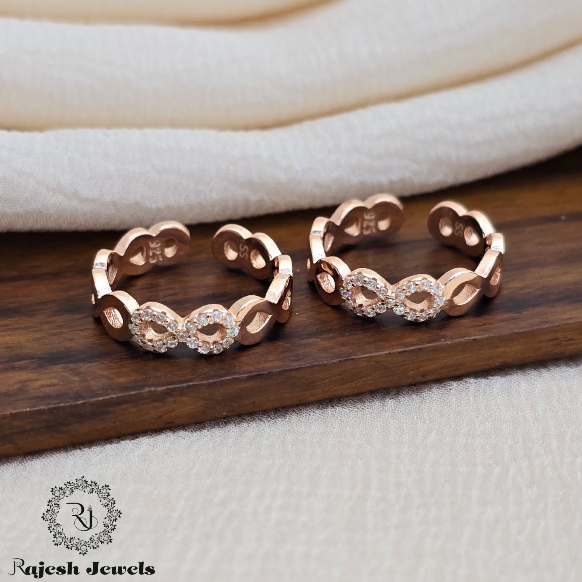 Infinite Cz Rosegold Silver Toerings