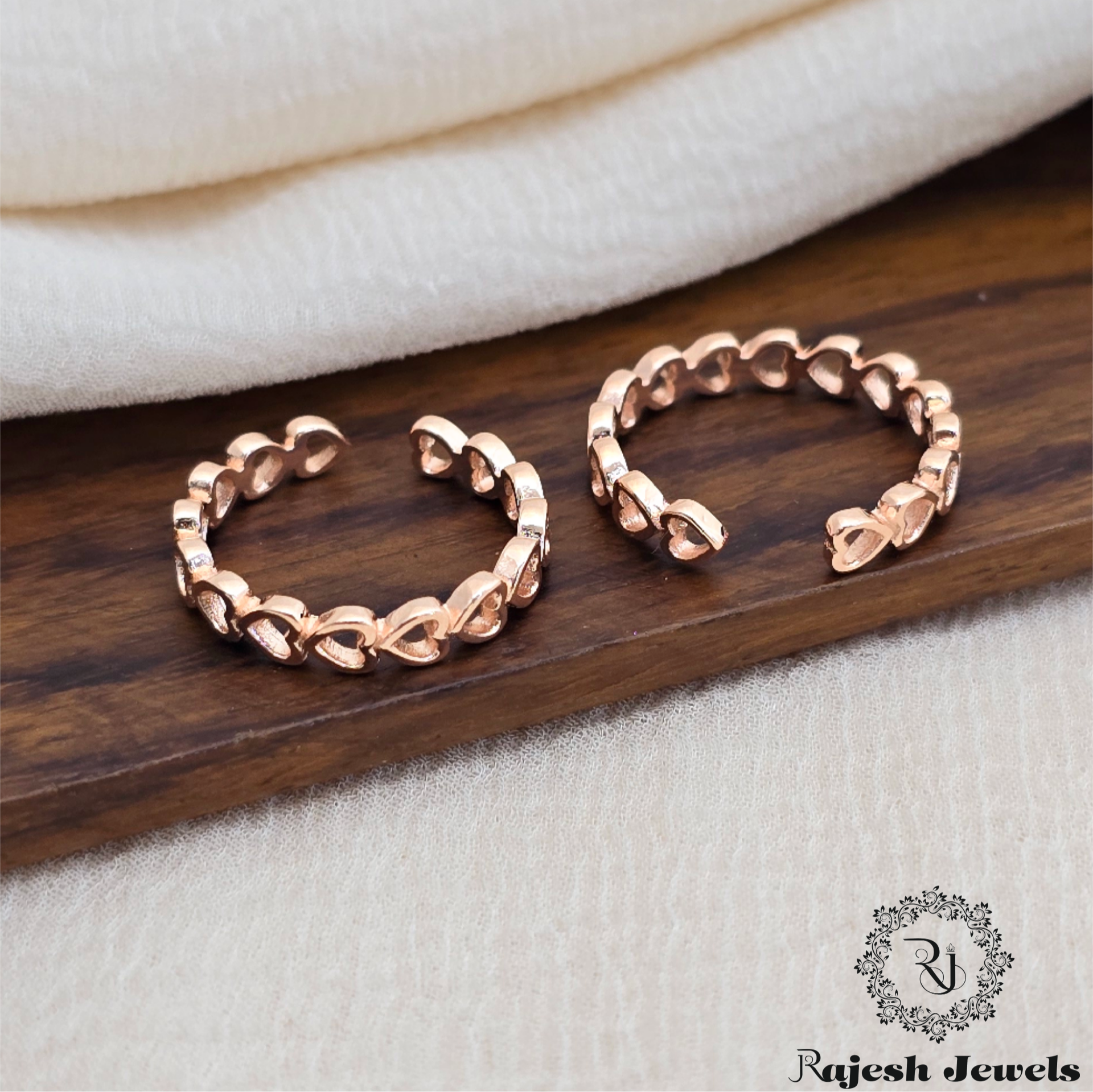 Adorable Rosegold Silver Toerings
