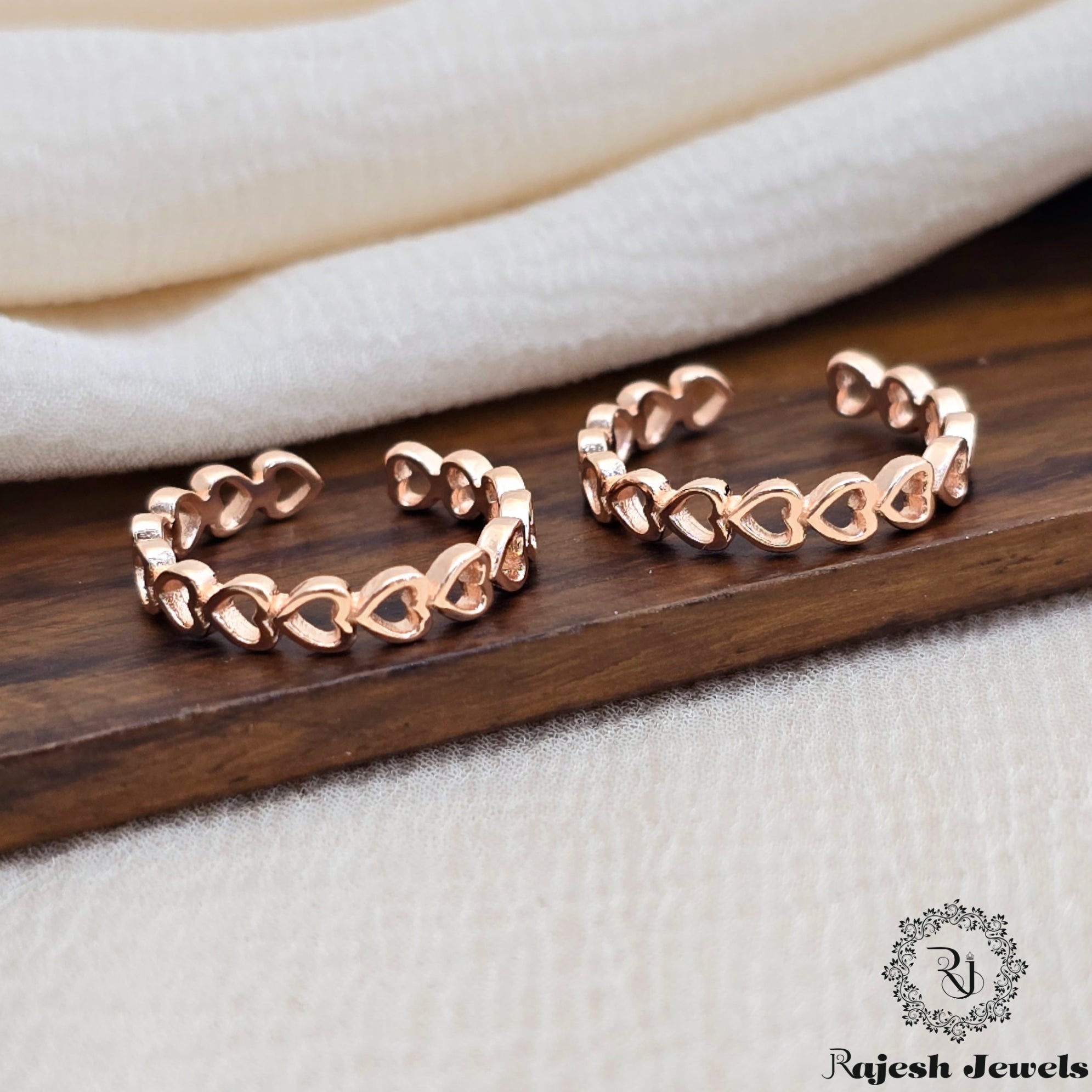 Adorable Rosegold Silver Toerings