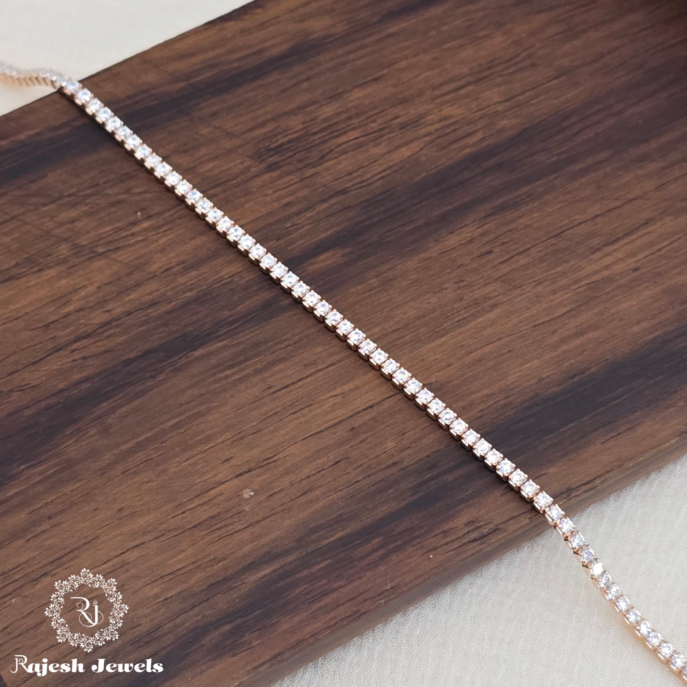 Enlightened Cz Rosegold Plated Bracelet