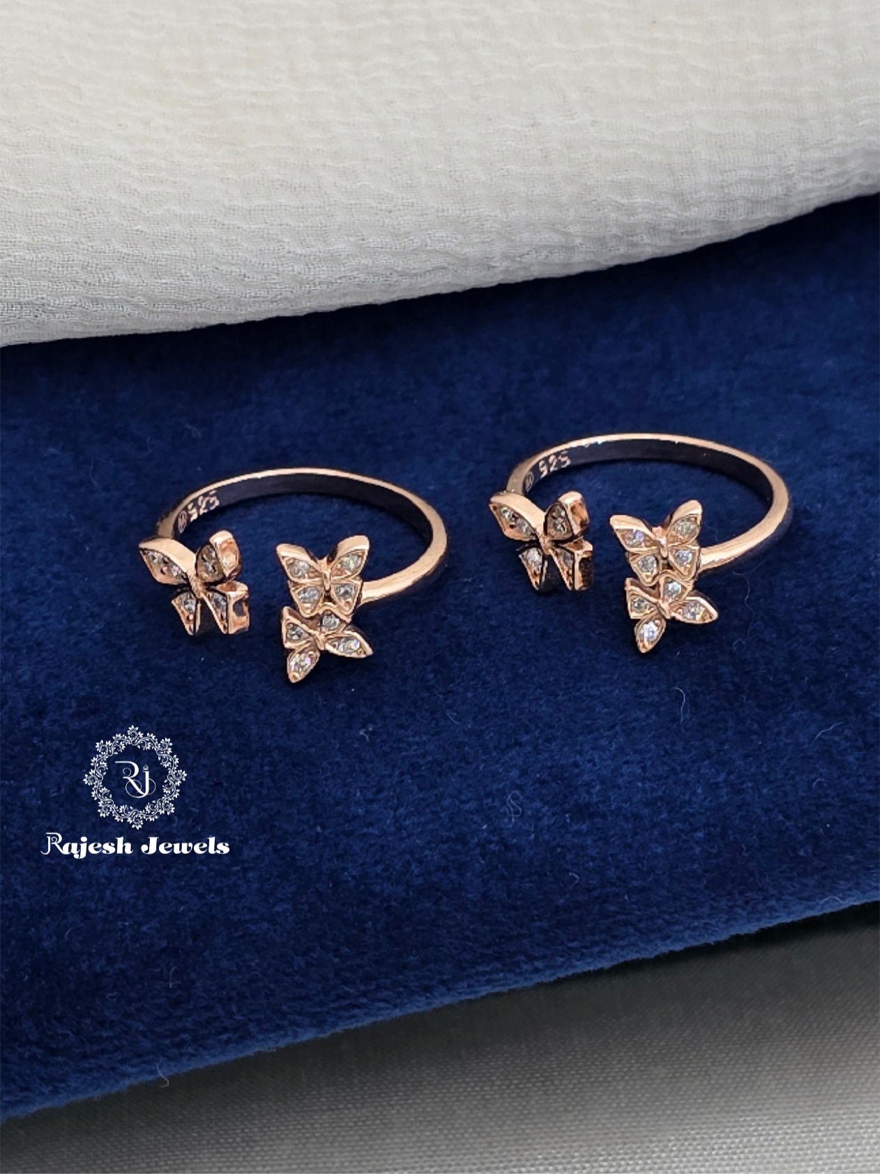 Fantastic Butterfly Rosegold Cz Toerings