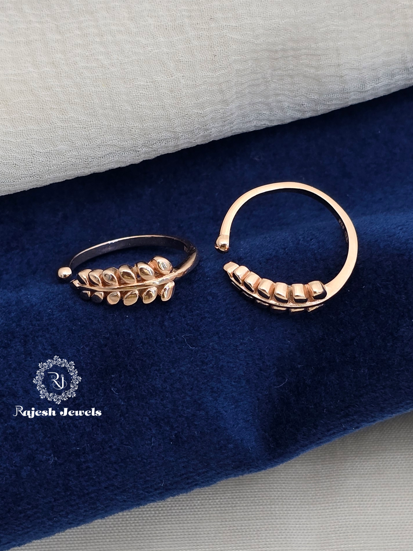 Leafy Rosegold Top Adjustable Toering