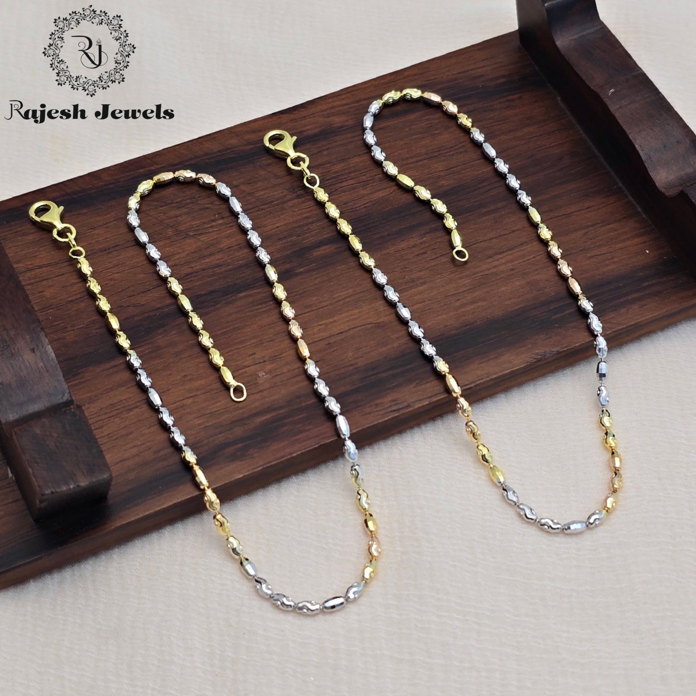 Shimmering Dual Tone Sleek Anklet