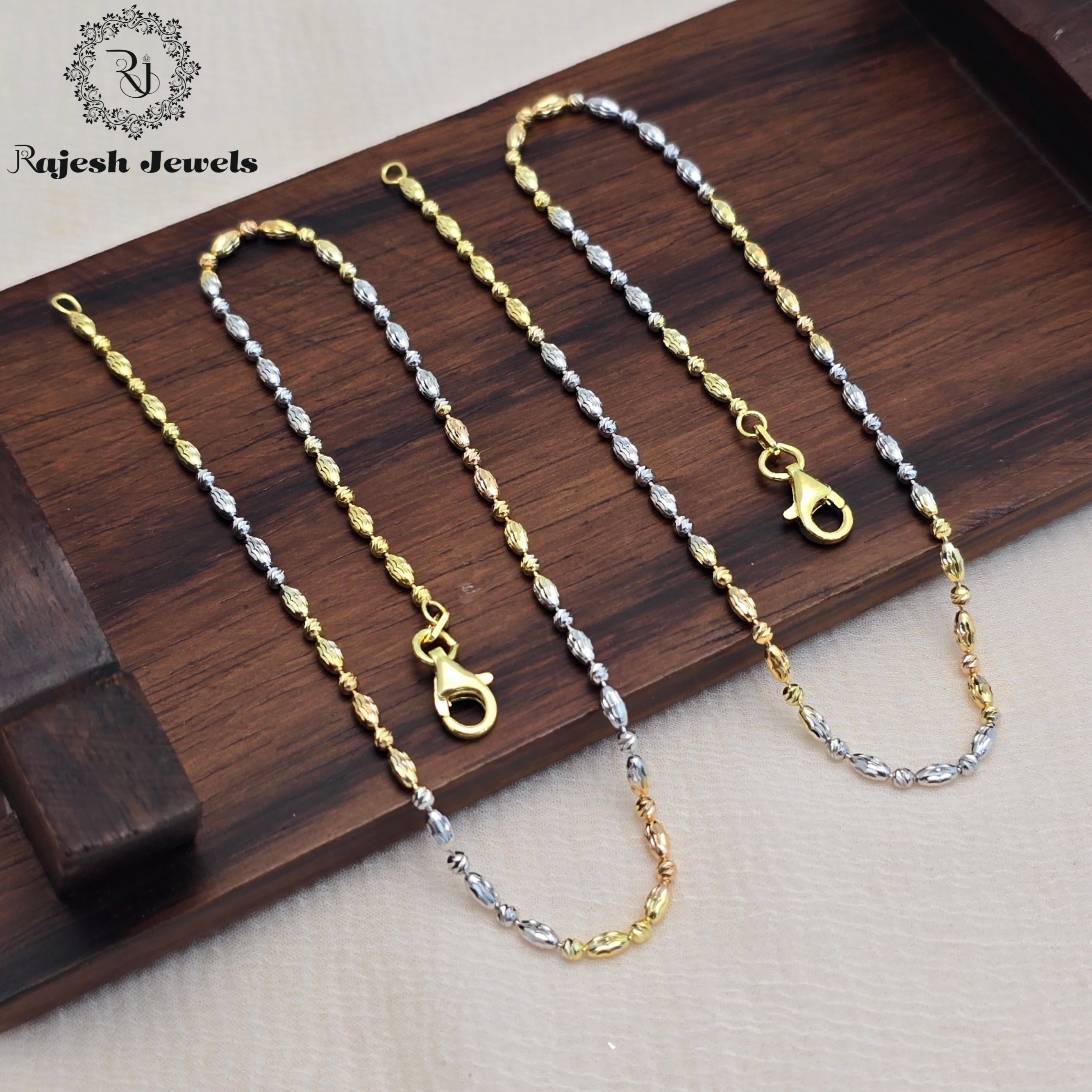 Beautiful 3 Tone Sleek Anklet