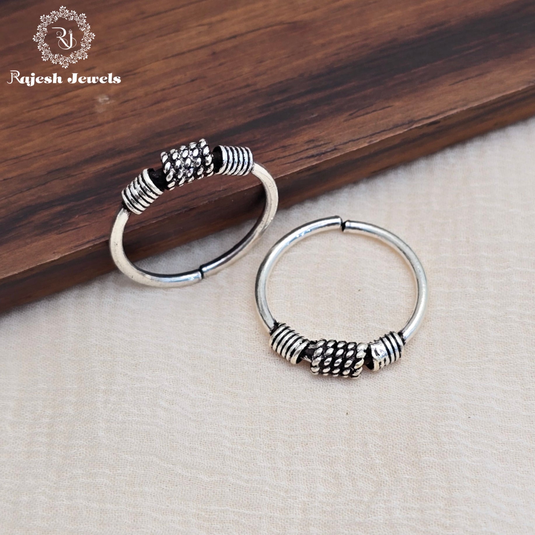 Sleek Oxidised Antique 925 Silver Toerings