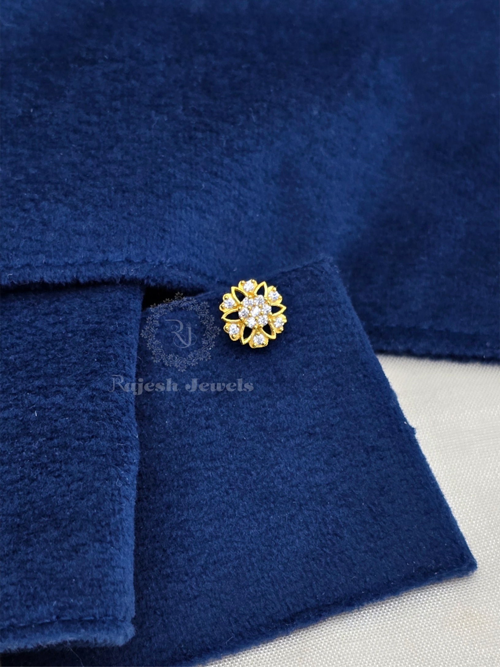 Authentic Cz Silver Gold Polished Nose Pin