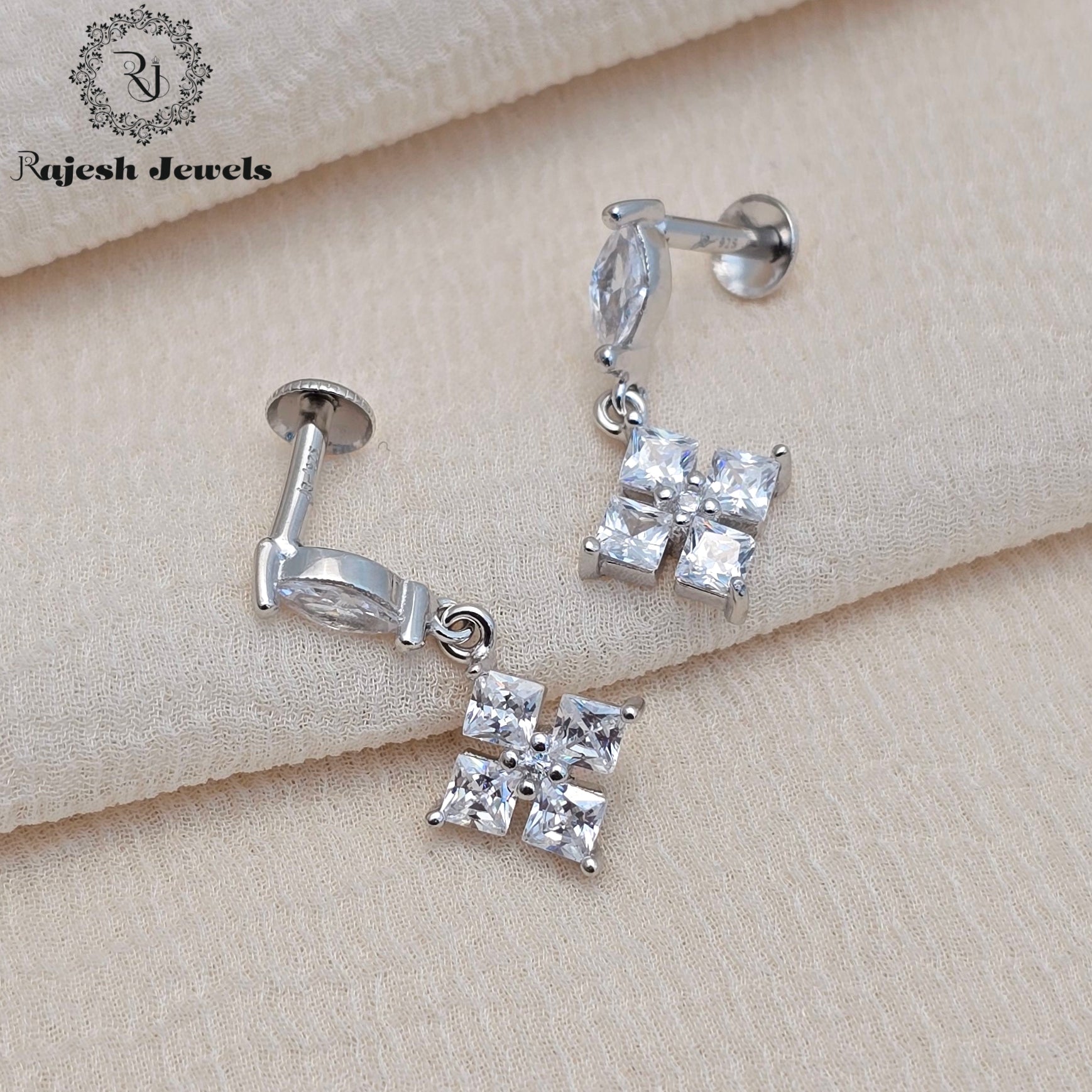 Opulent Cz South Screw Hanging Earrings