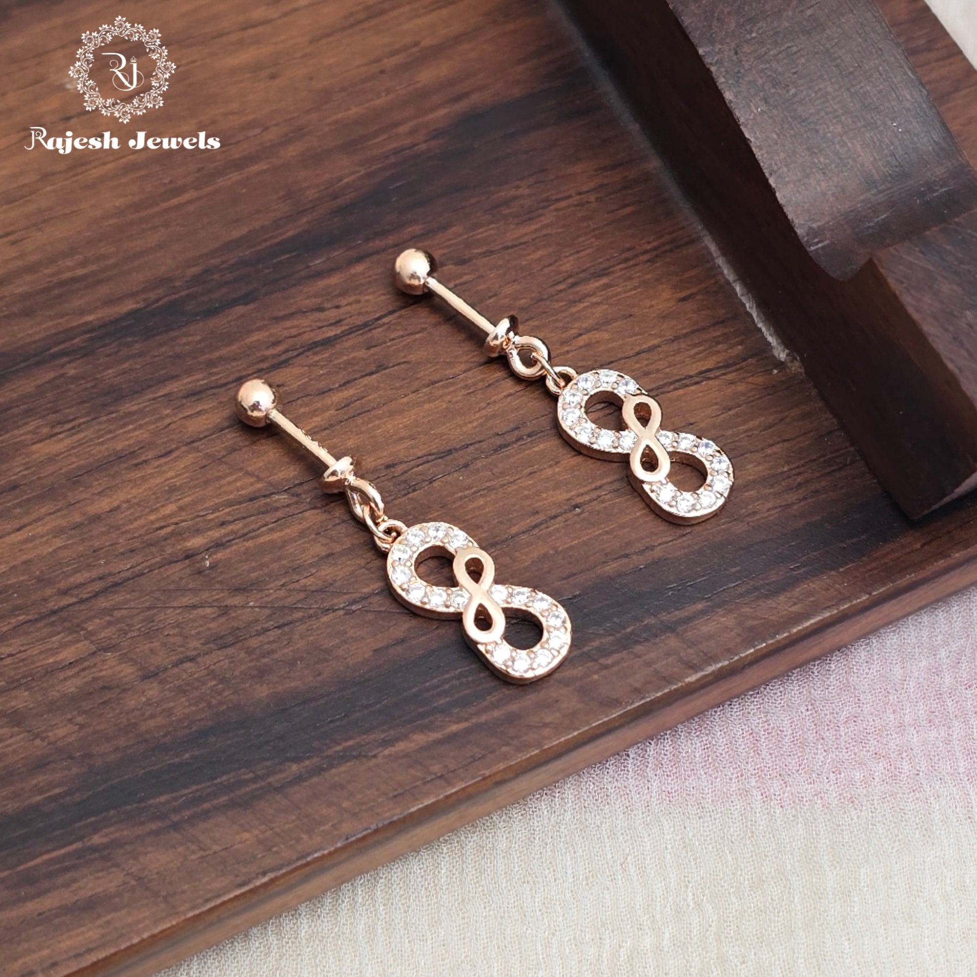 Dazzling Infinity Cz Bugadi Helix Earrings