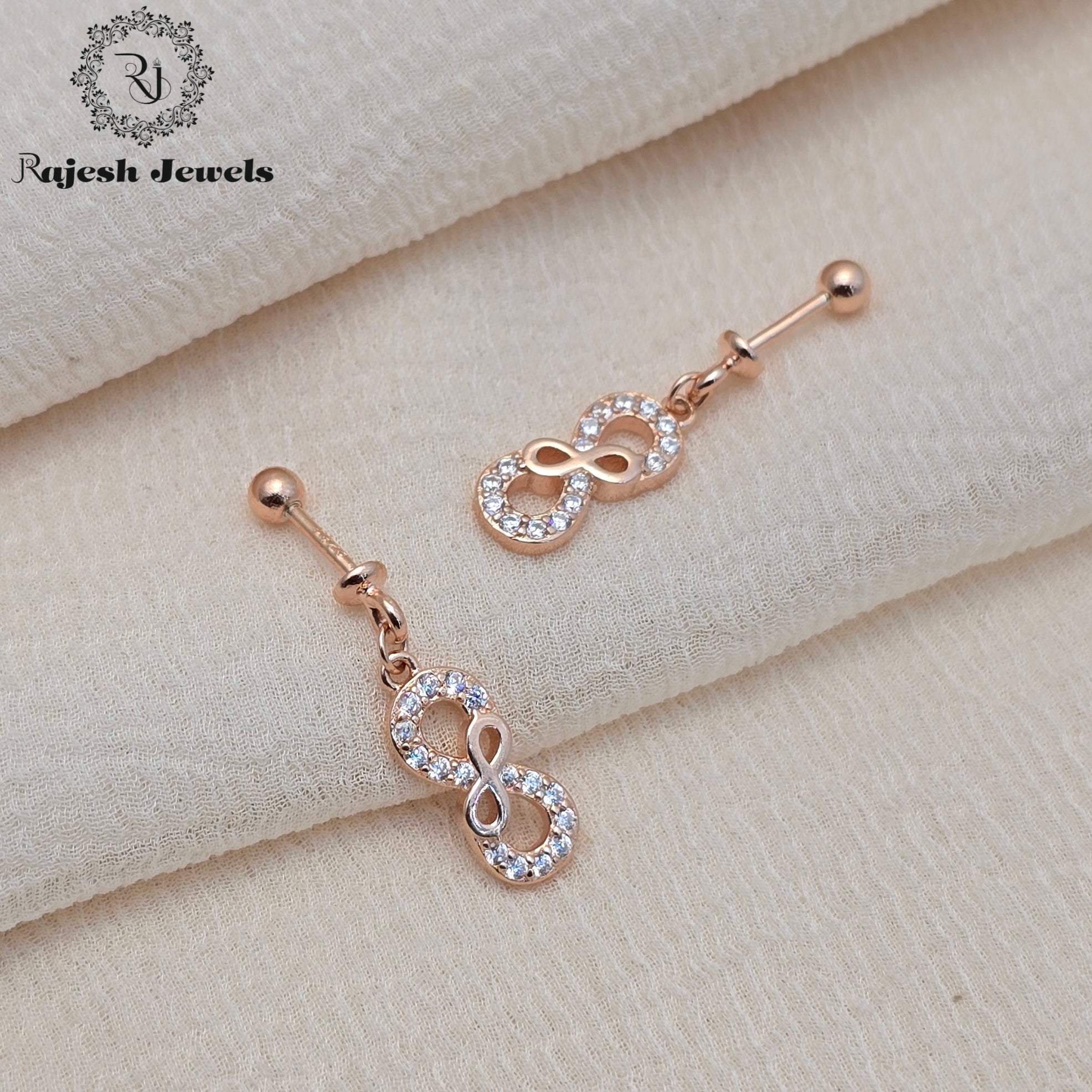Dazzling Infinity Cz Bugadi Helix Earrings