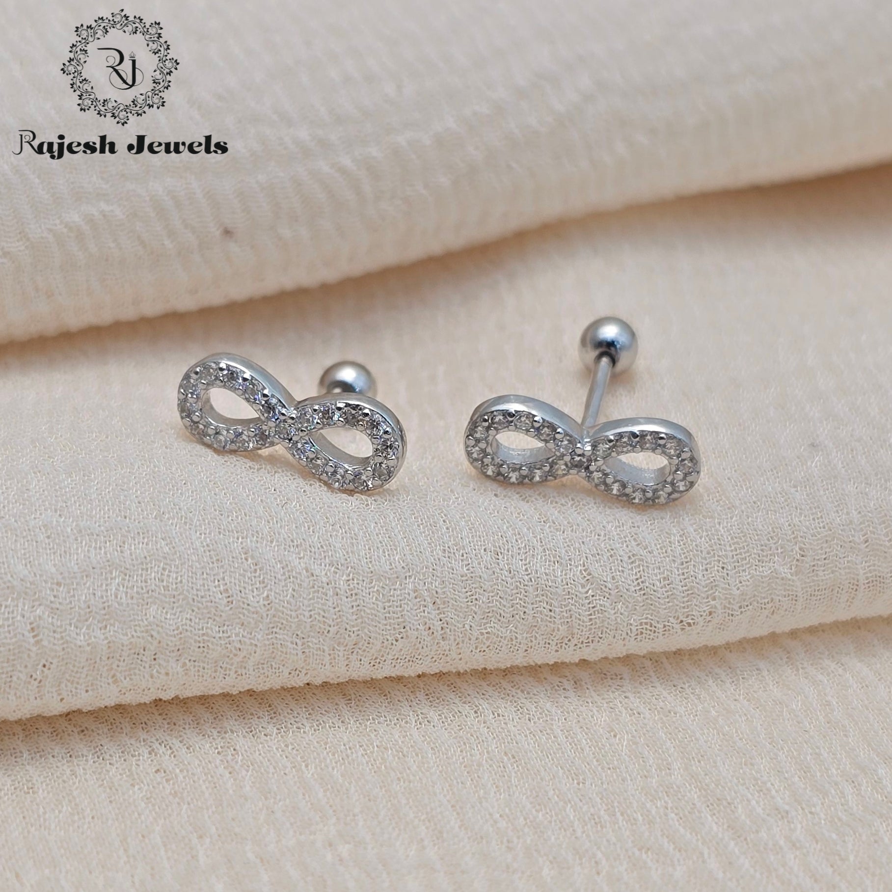 Elegant Infinity Cz Minimalistic Stud Earrings