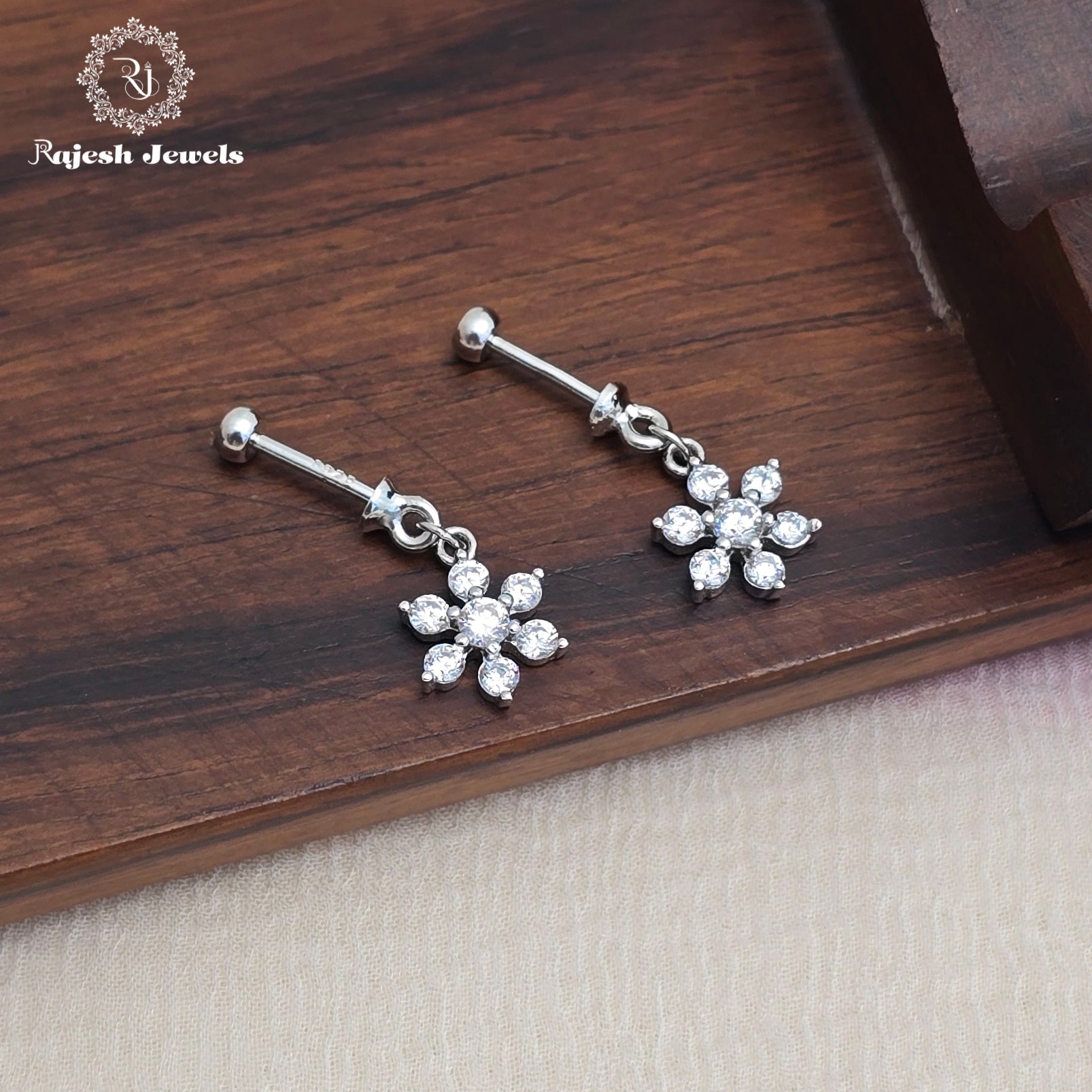 Star Shape Cz Bugadi Helix Earrings
