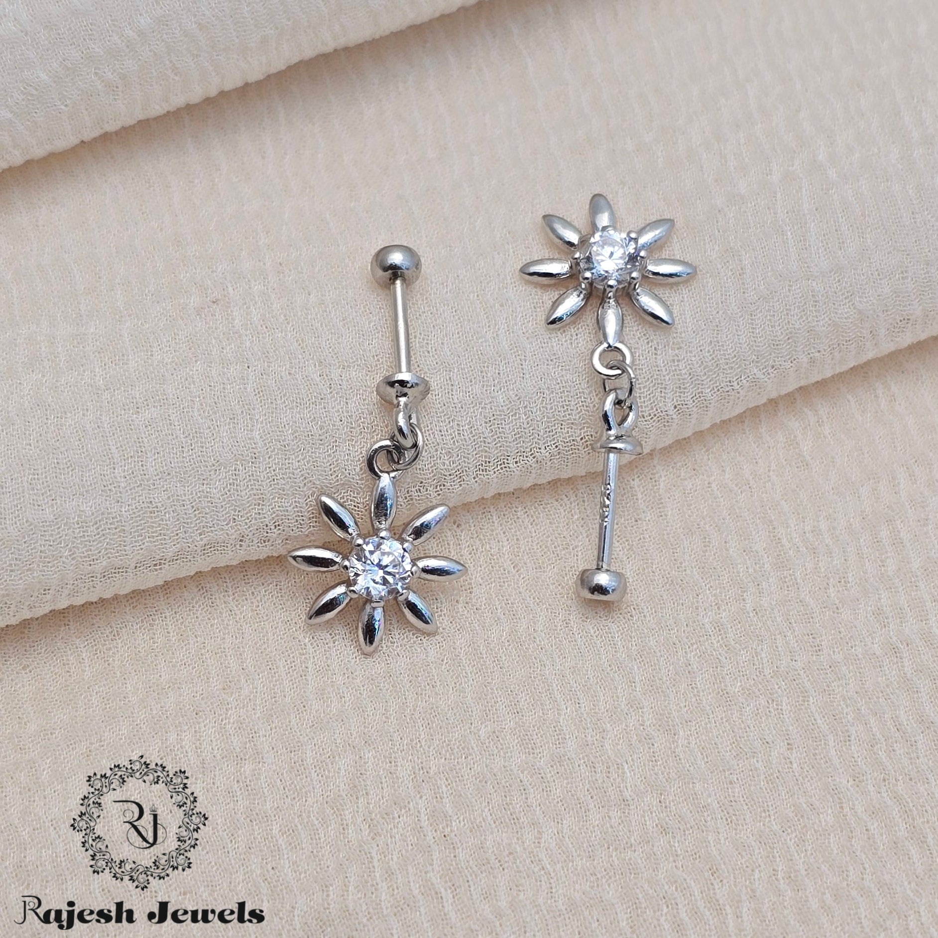 Floral Cz Bugadi Helix Earrings