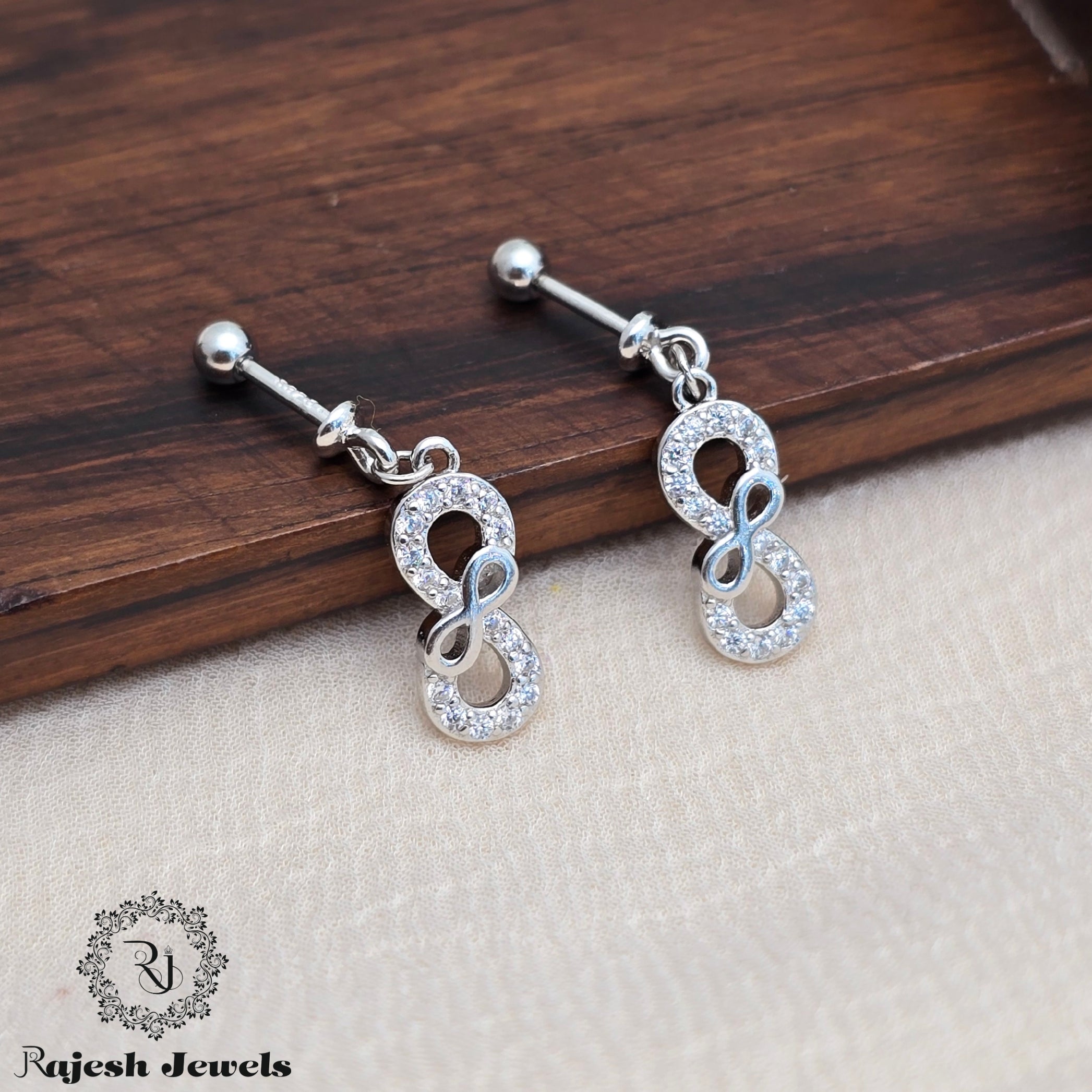 Pleasing Infinity Cz Bugadi Helix Earrings