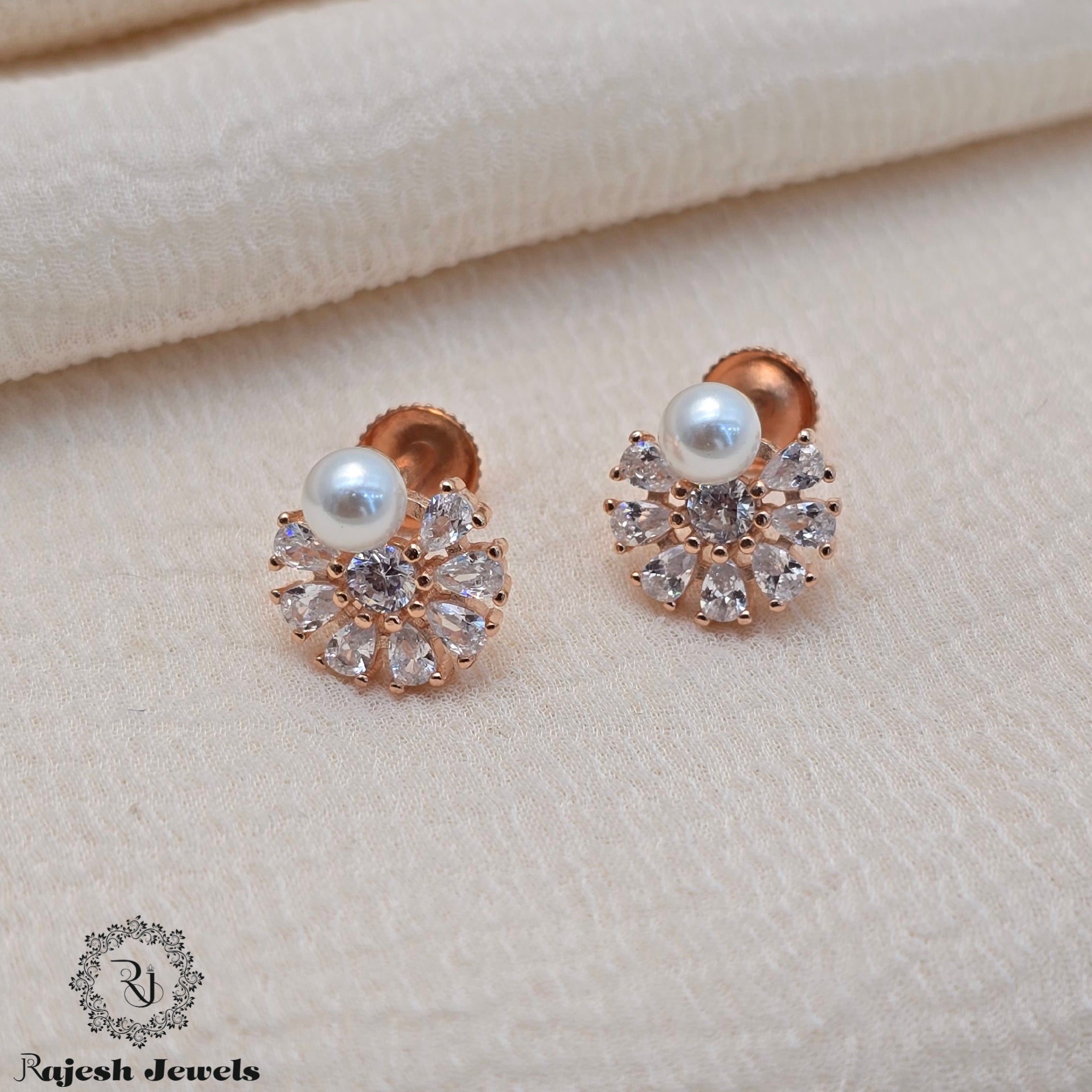 Hypnotic Cz Rosegold Stud Earrings